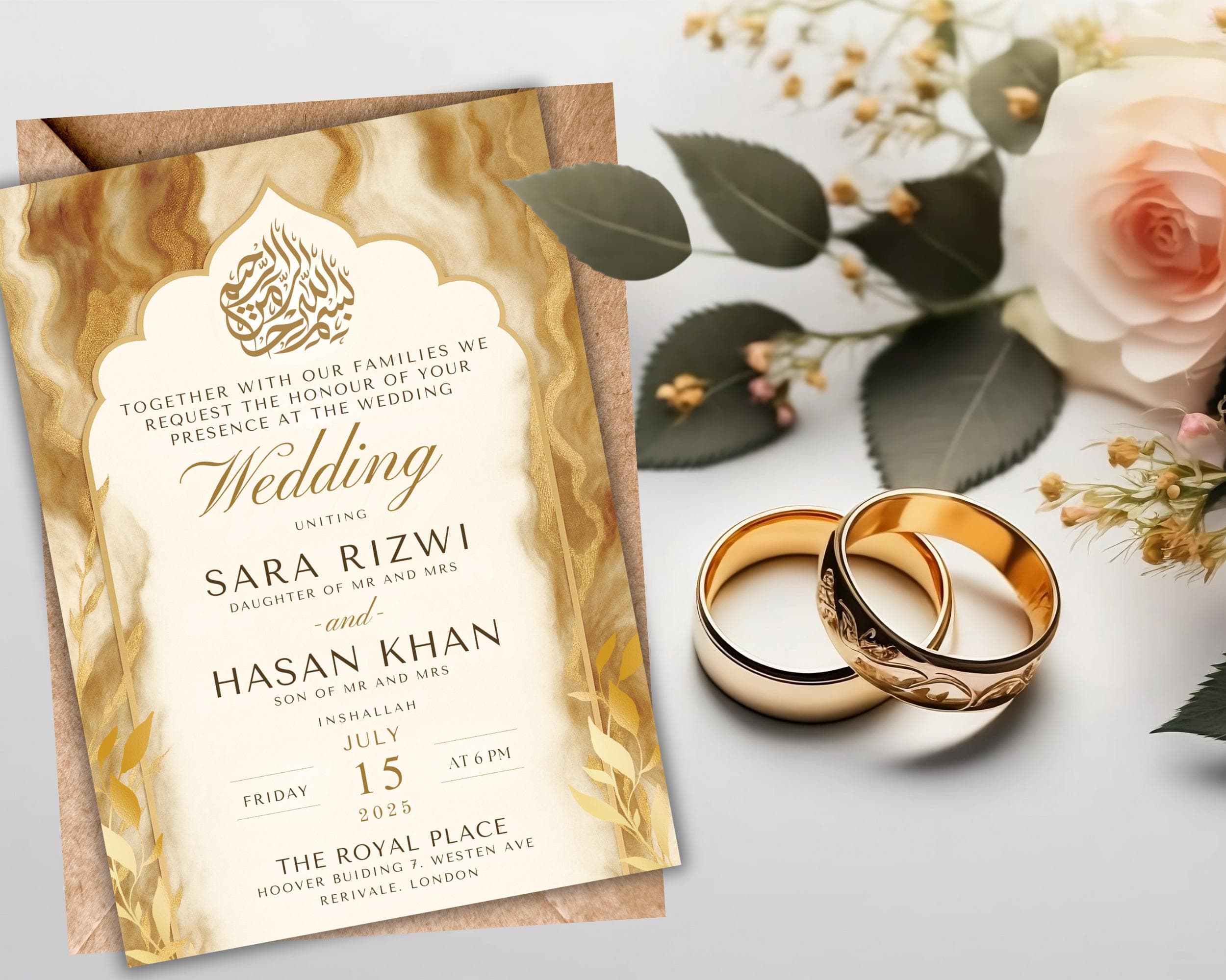 Elegant Muslim Wedding Invitation: Animated Nikkah Template (Digital) - image 4