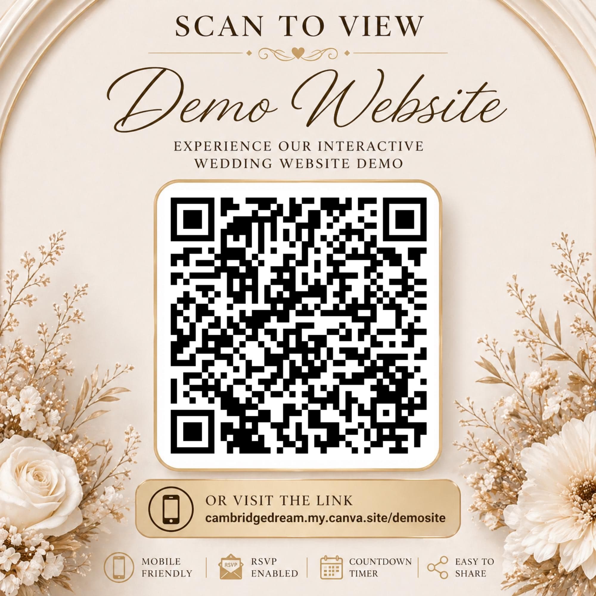 Muslim Wedding Website Template, Editable Canva RSVP, Nikkah Digital Invite - image 5