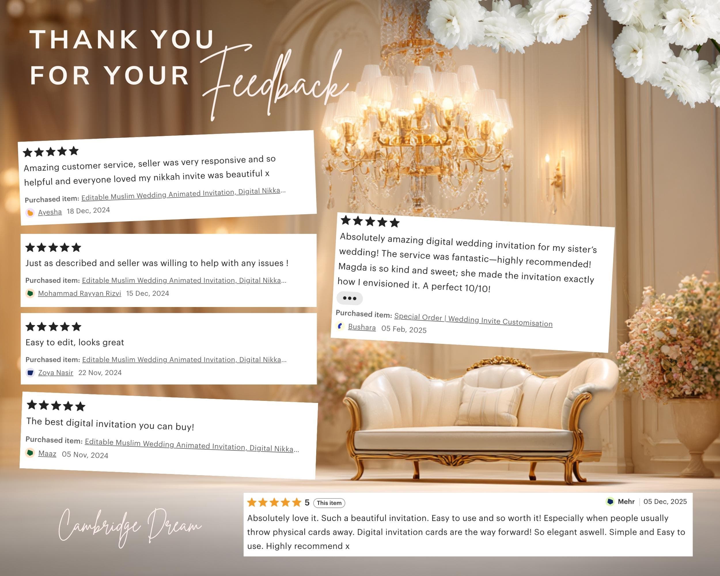 Pastel Rose Gold Editable Nikkah Invitation Video | Canva Islamic Wedding Mobile Template - image 5