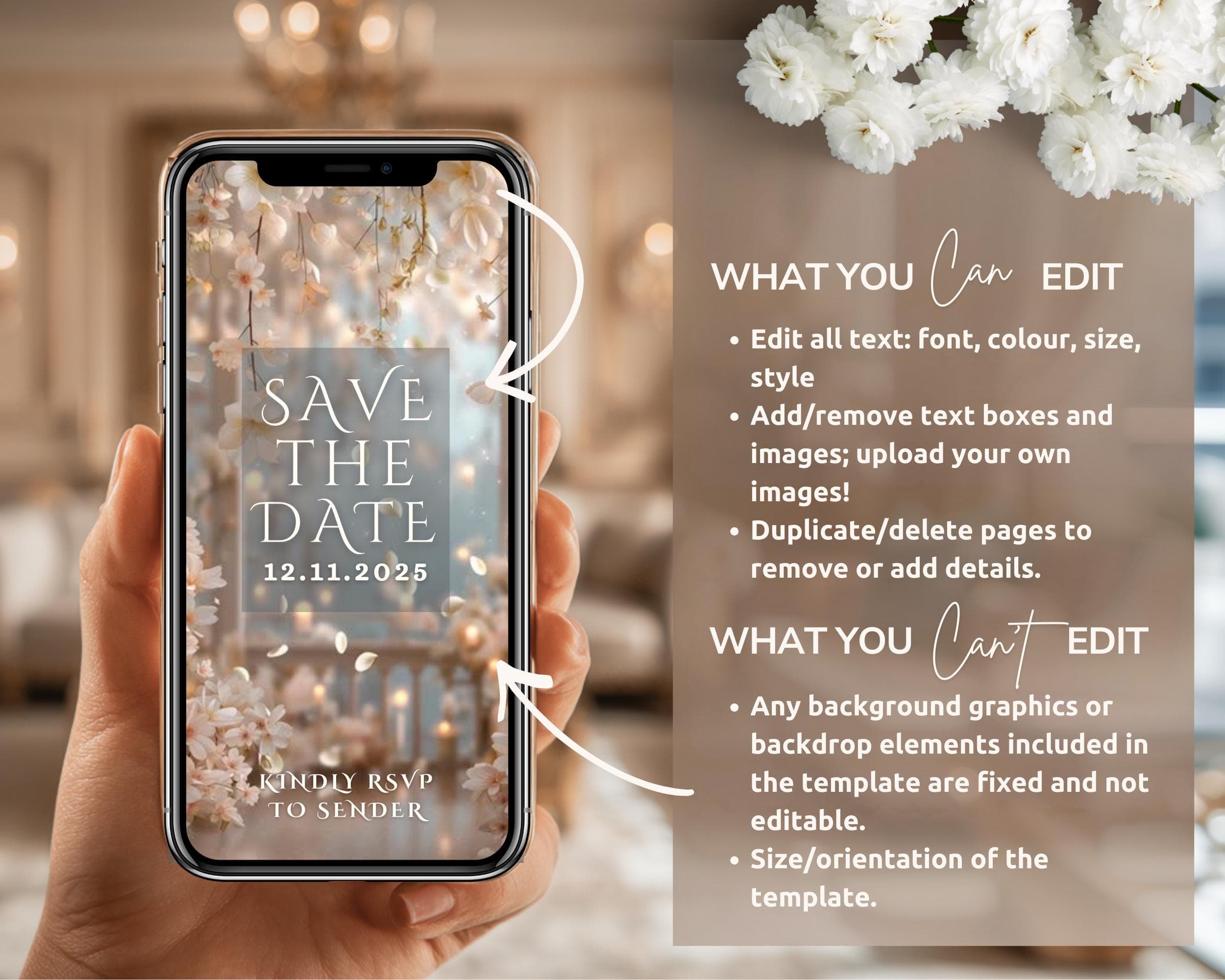 Editable Nikkah Invitation Video | Canva Islamic Wedding Mobile Template – Beige & Gold - image 5