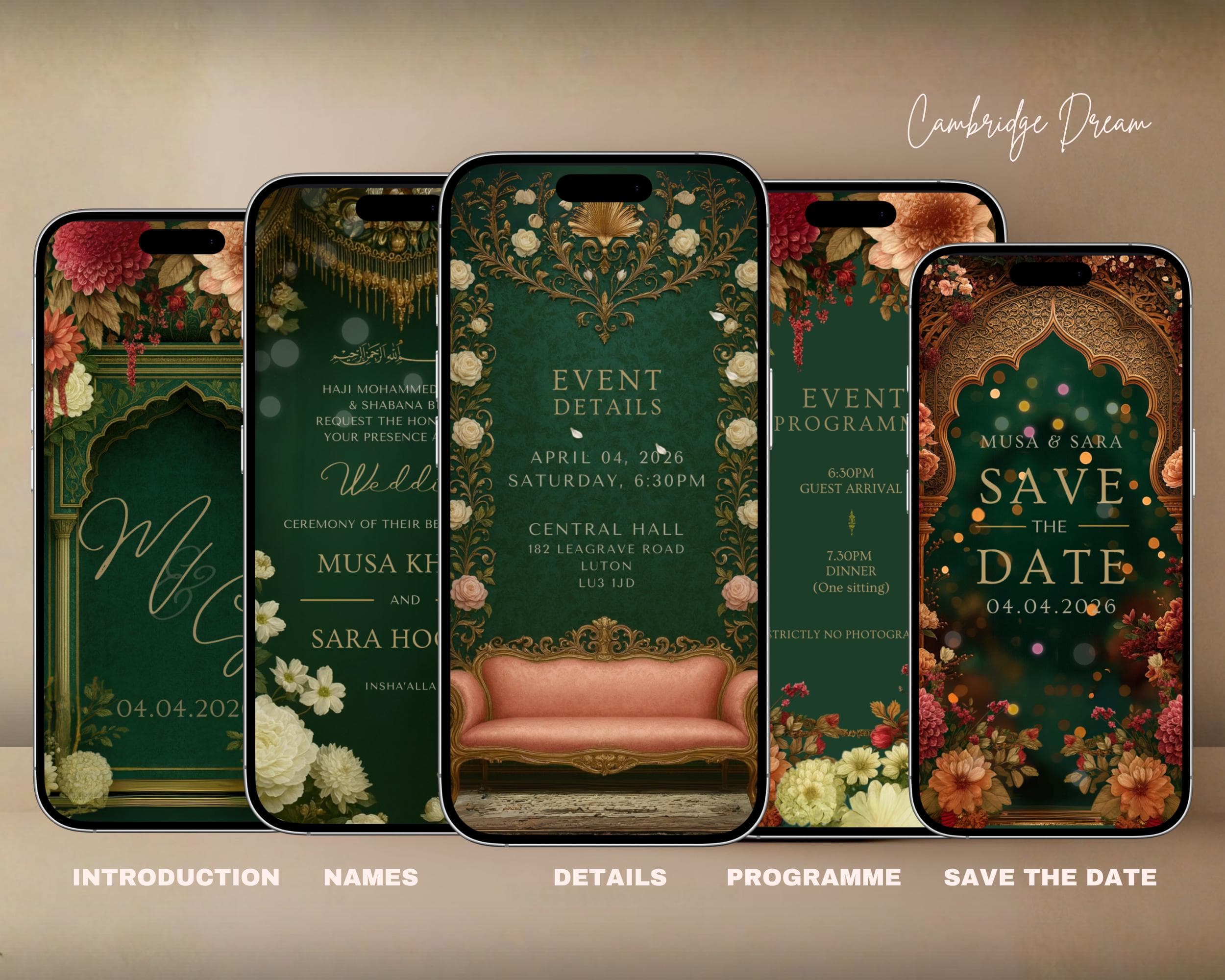 Luxury Green Editable Nikkah Invitation Video | Canva Islamic Wedding Mobile Template - image 3