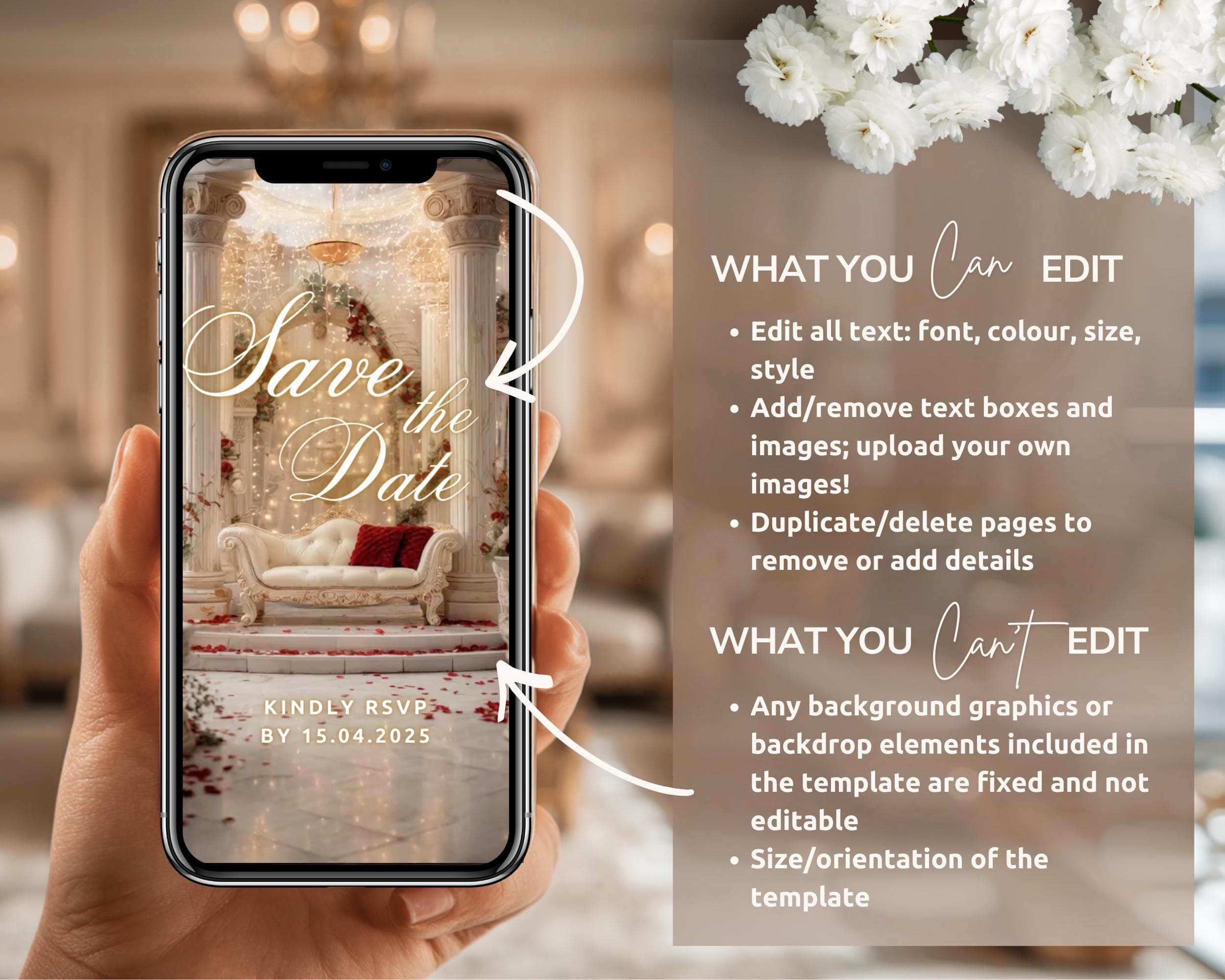 Editable Nikkah Invitation Video | Canva Islamic Wedding Mobile Template – Red, Cream & Gold - image 5