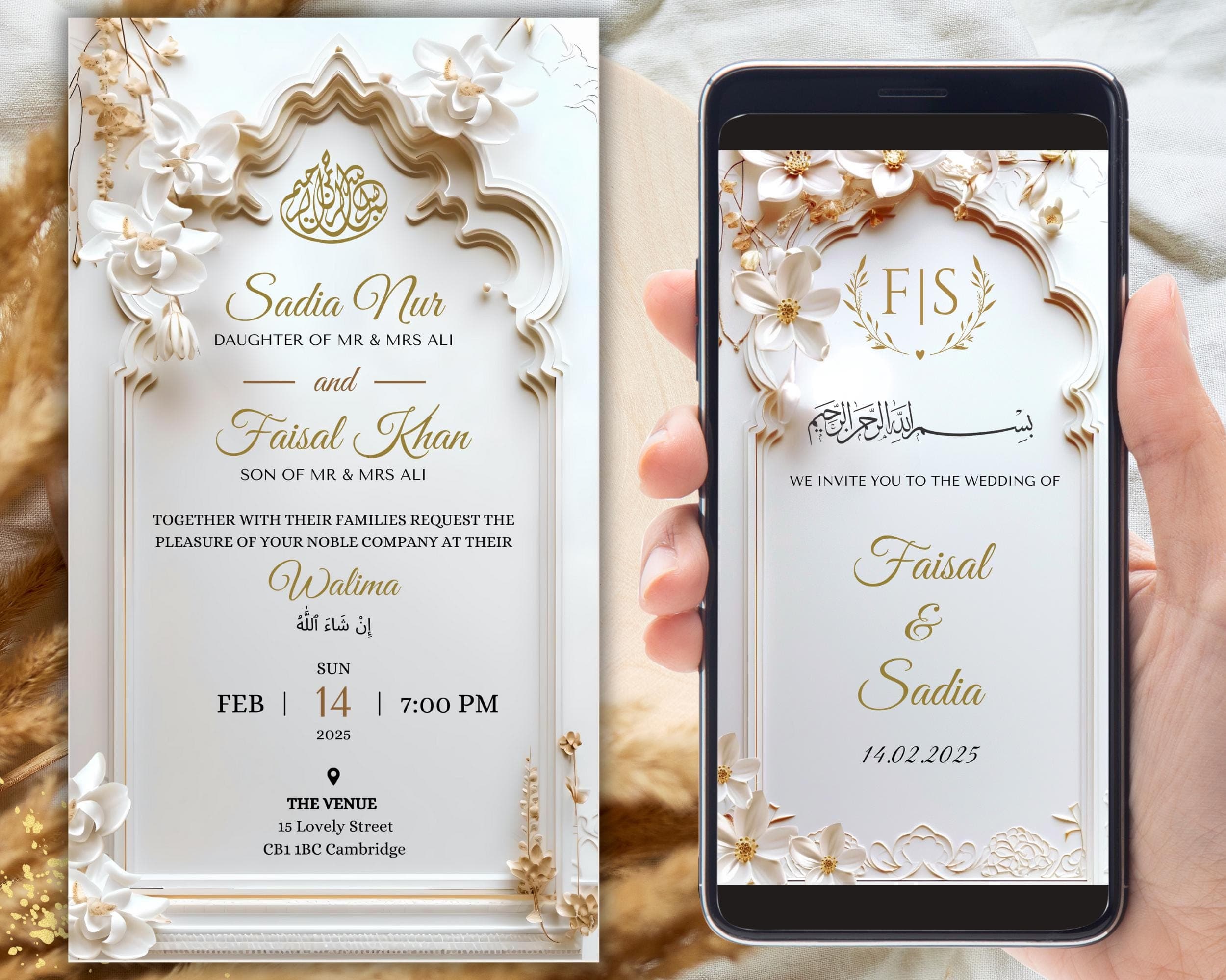 Editable Muslim Wedding Invitation: Animated Nikkah Template (Canva) - image 3