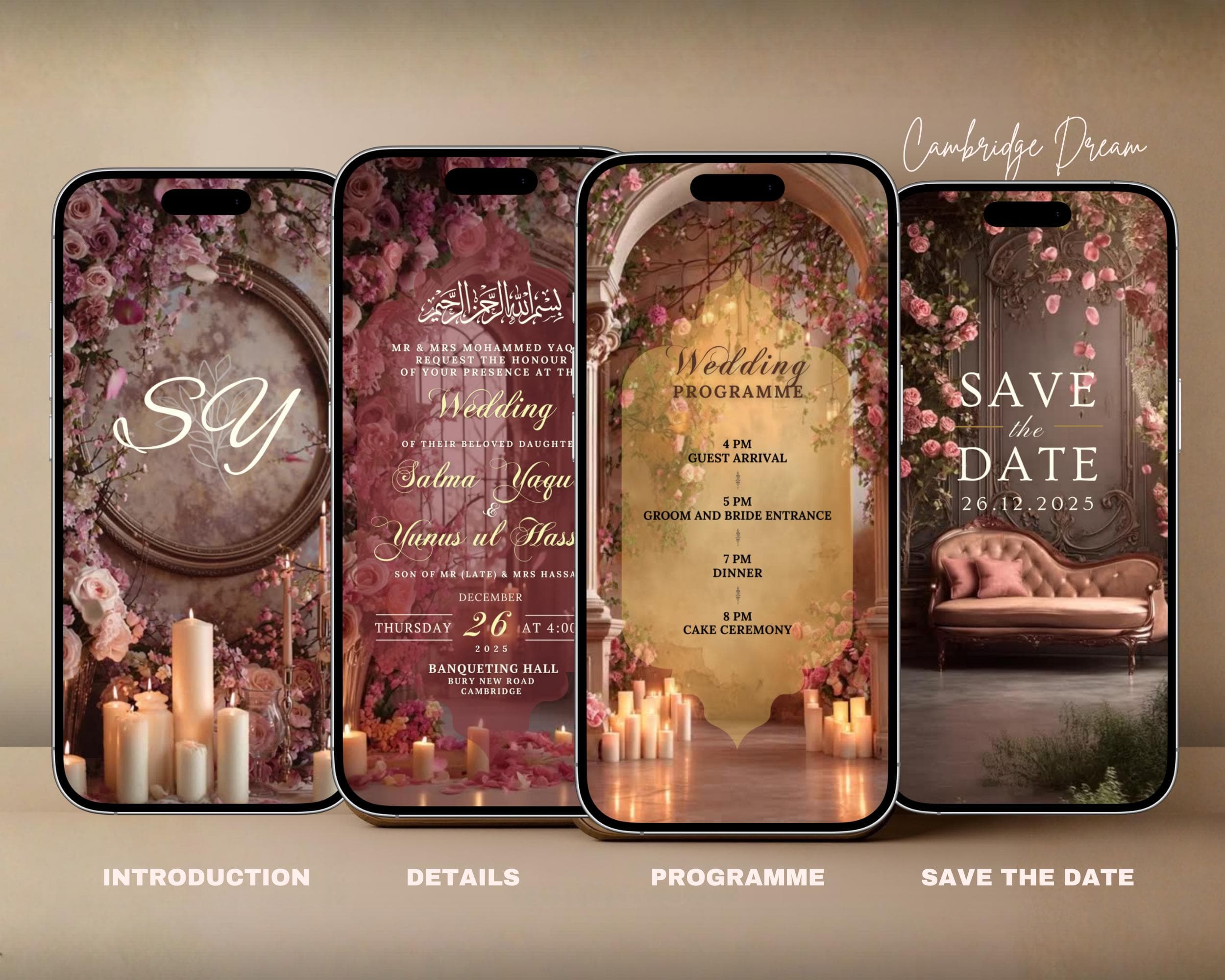 Red Nikah Invitation | Editable Islamic Wedding Invitation Video Template - image 3
