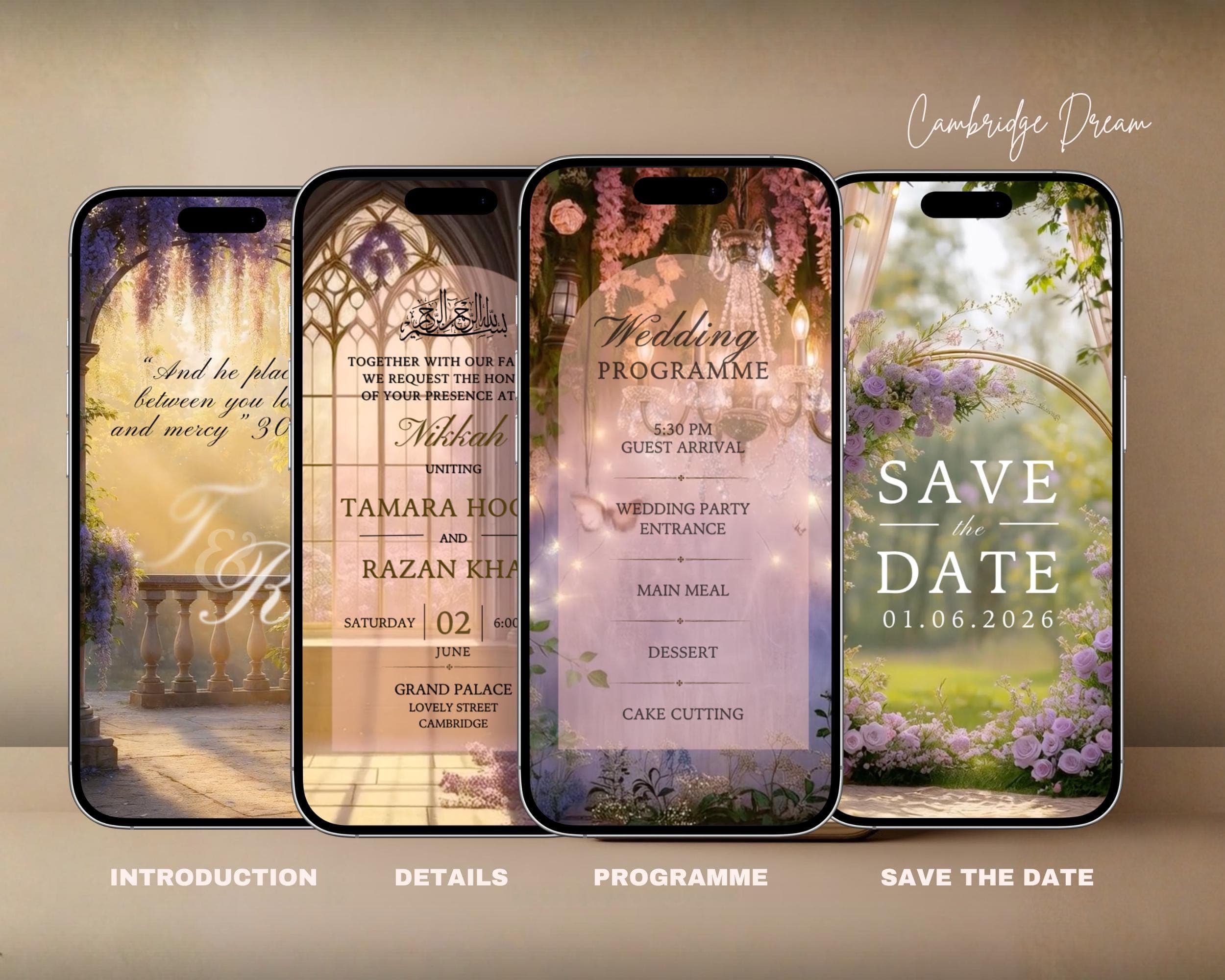 Lavender Garden Editable Nikkah Invitation Video | Canva Islamic Wedding Mobile Template - image 3