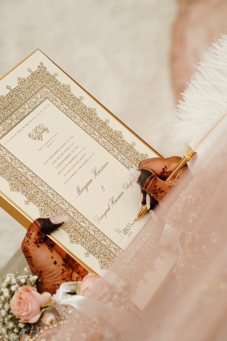 Luxury A4/A3 Gold Nikkah Certificate: Personalised Islamic Wedding Contract - image 5