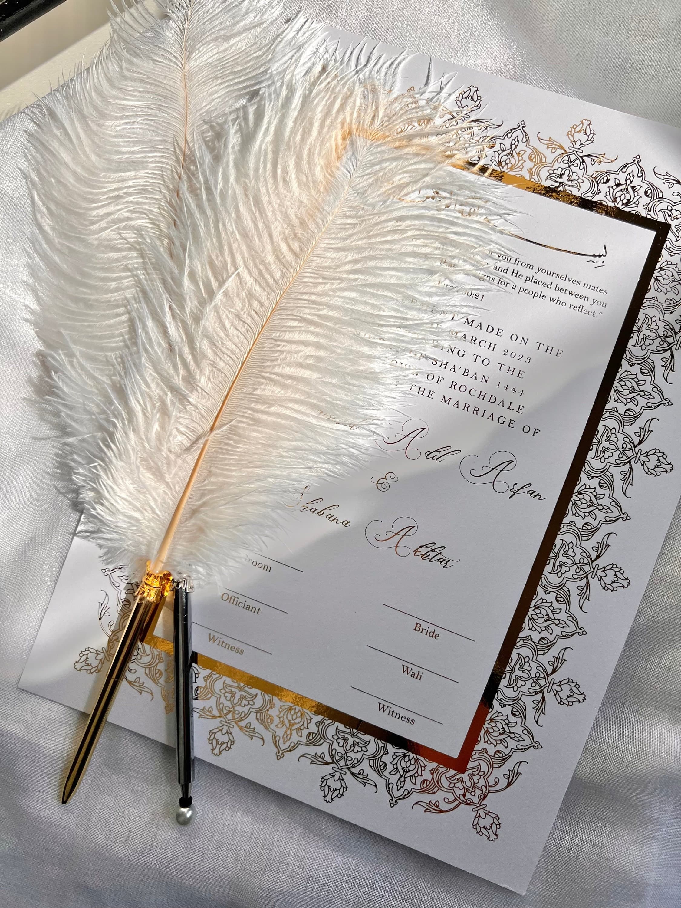 framed nikkah certificate, a3 luxury Islamic certificate, A4 nikkah certificate with witnesses, nikkah document frame, nikkah certificate and frame, decorative nikkah certificate, hand-painted nikkah certificates, personalised wedding nikah