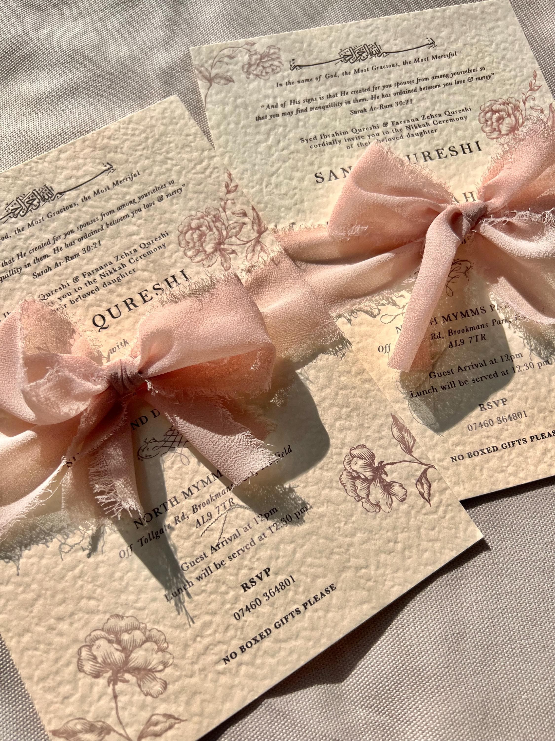 Gold Foil Nikkah Wedding Invitation: Arabic Muslim Invite