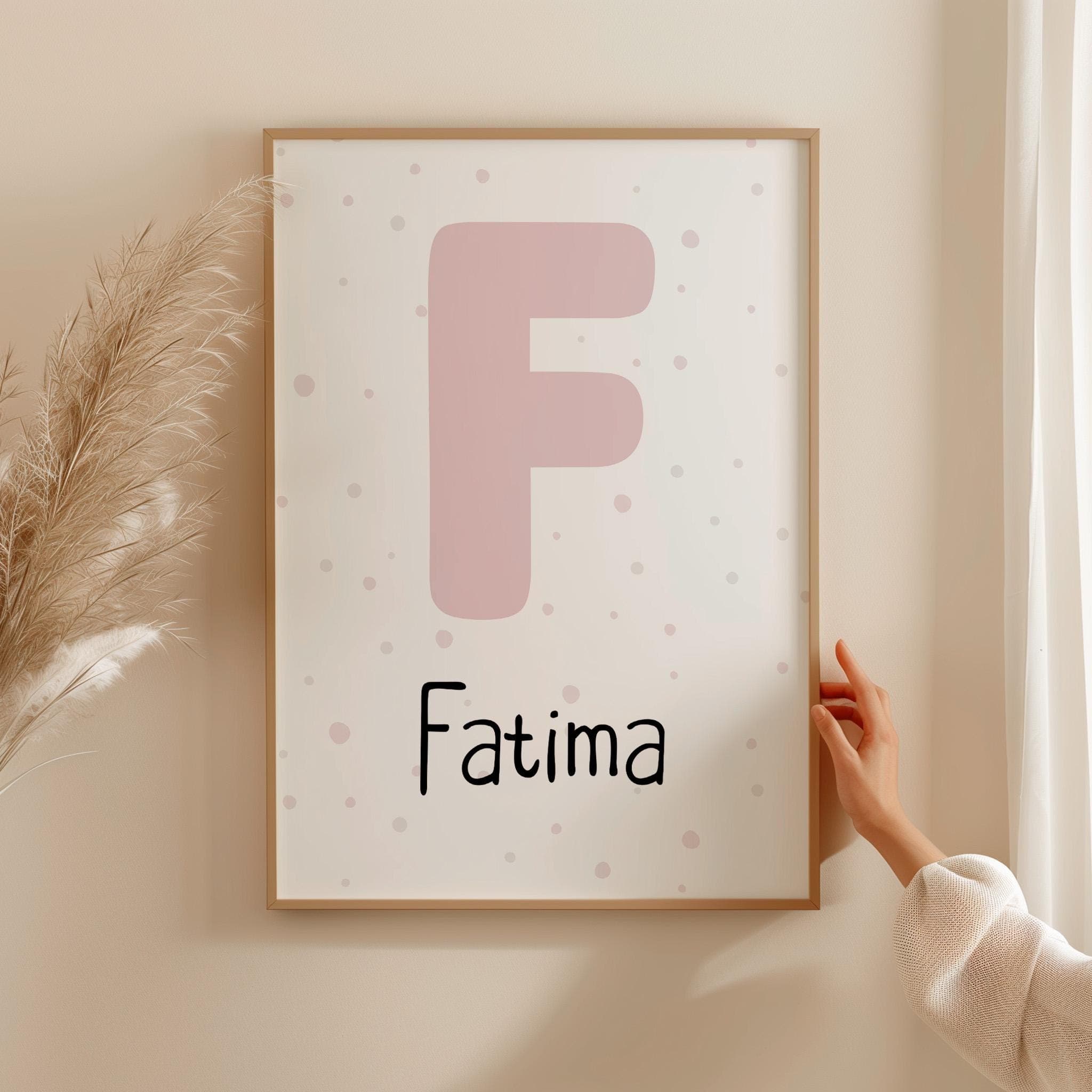 Islamic Wall Art Posters for Children, Personalised Eid Gifts for Kids, Muslim Nursery Decor in Pink, Custom Name Sign for Baby Girl - image 5