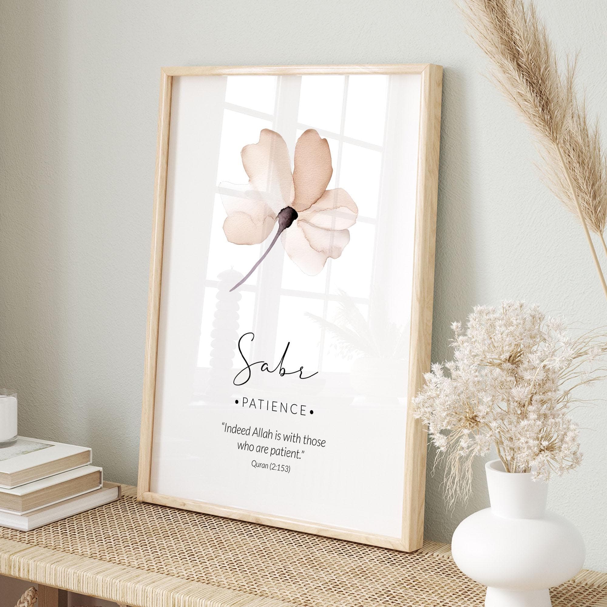 Islamic Gallery Wall Art, Set of 6 Muslim Posters and Prints with Sage Green & Cream Flowers, Inspirational Islamic Quran Verses Home Decor - image 5