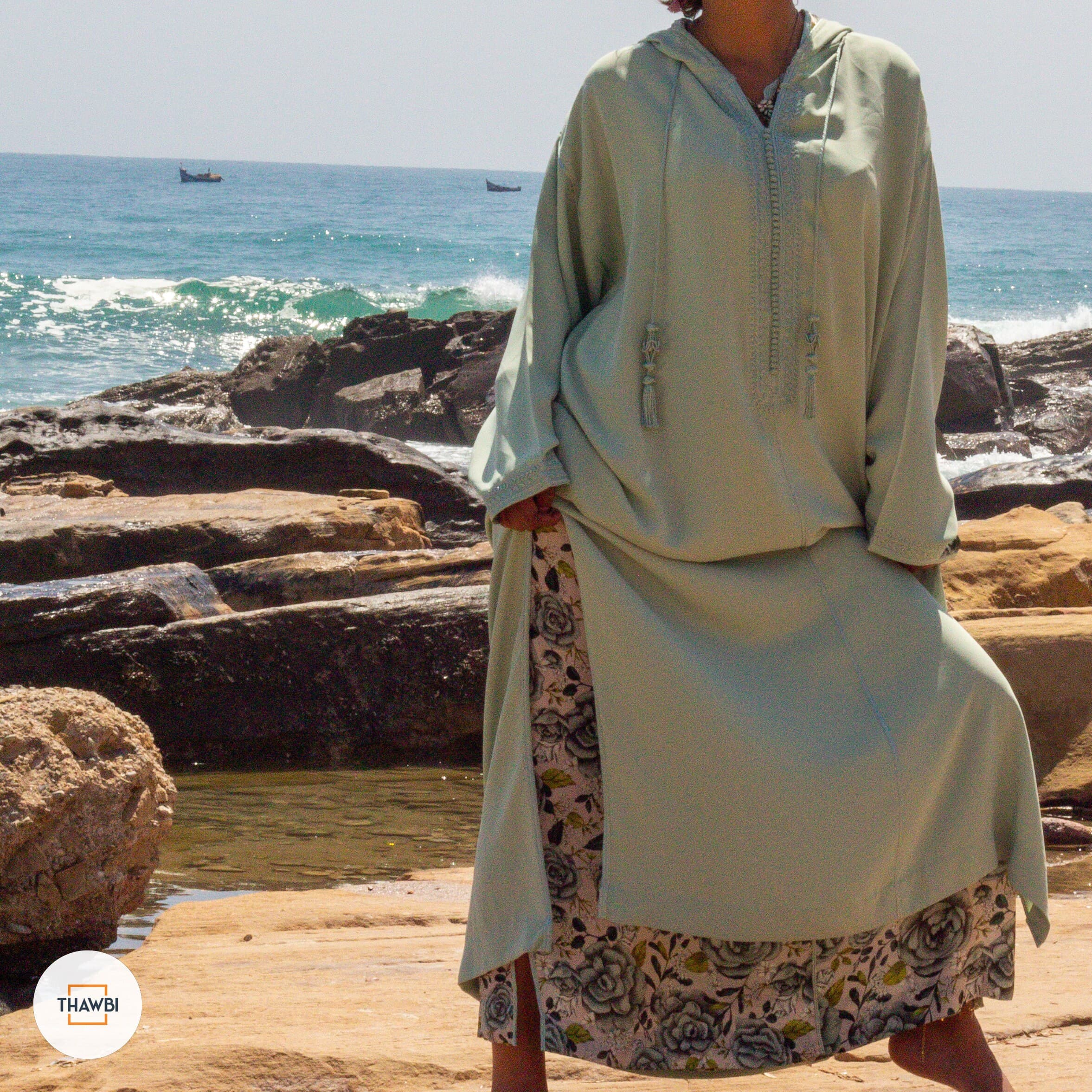 Handmade Moroccan Kaftan & Jellaba Set: Floral Boho Dress - image 3