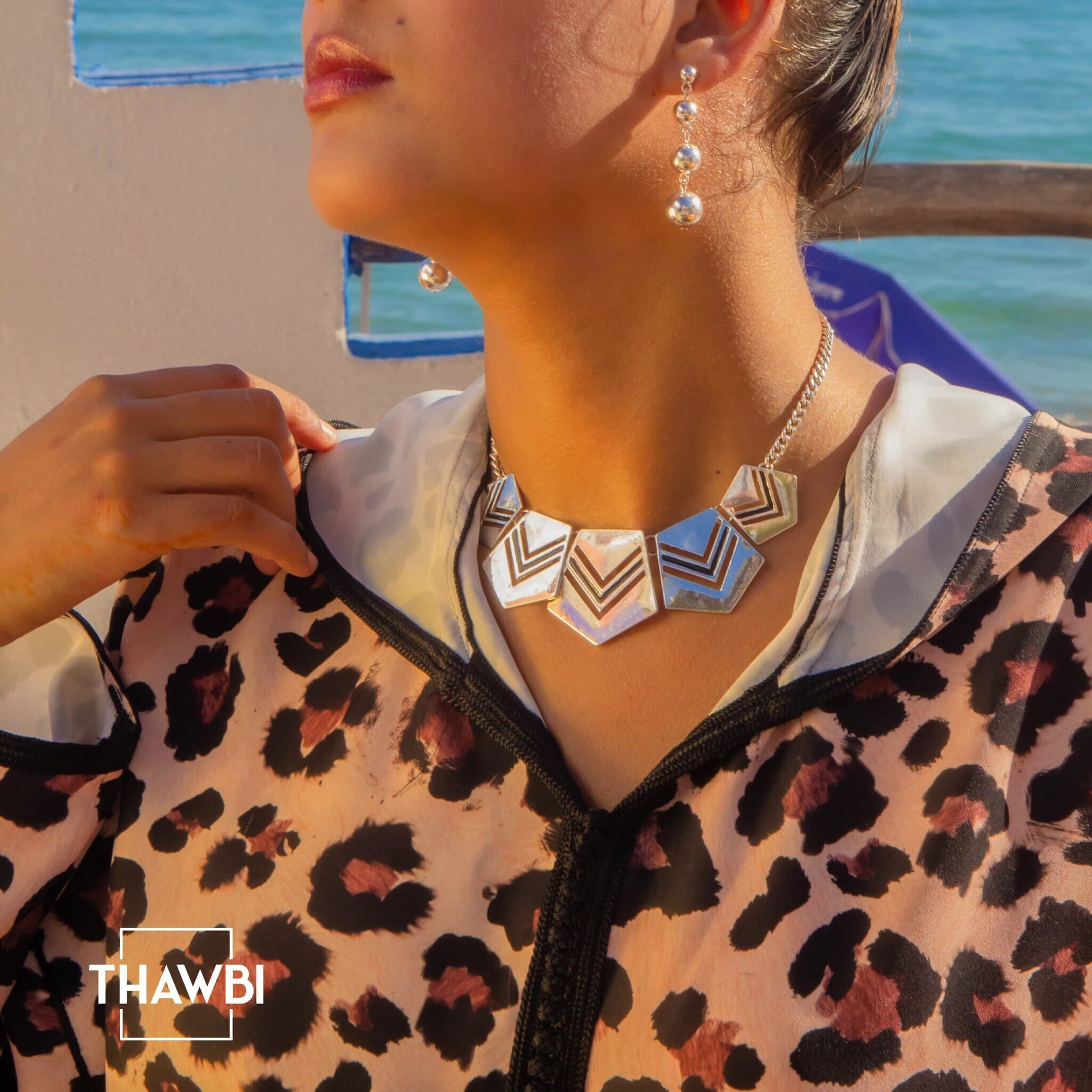 Vintage Moroccan Jellaba: Handmade Tiger Skin Style Kaftan Dress
