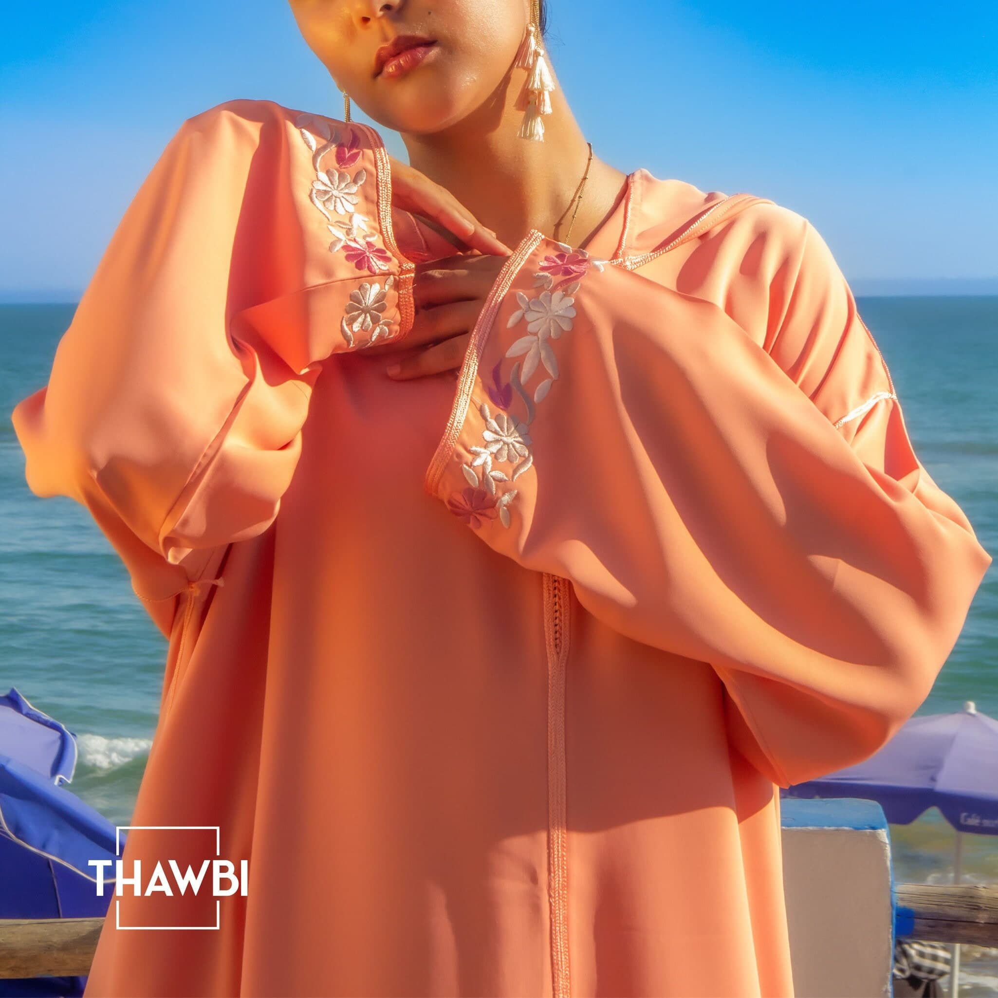 Handmade Moroccan Caftan Dress: Vintage Floral Jellaba with Tarz Rabati