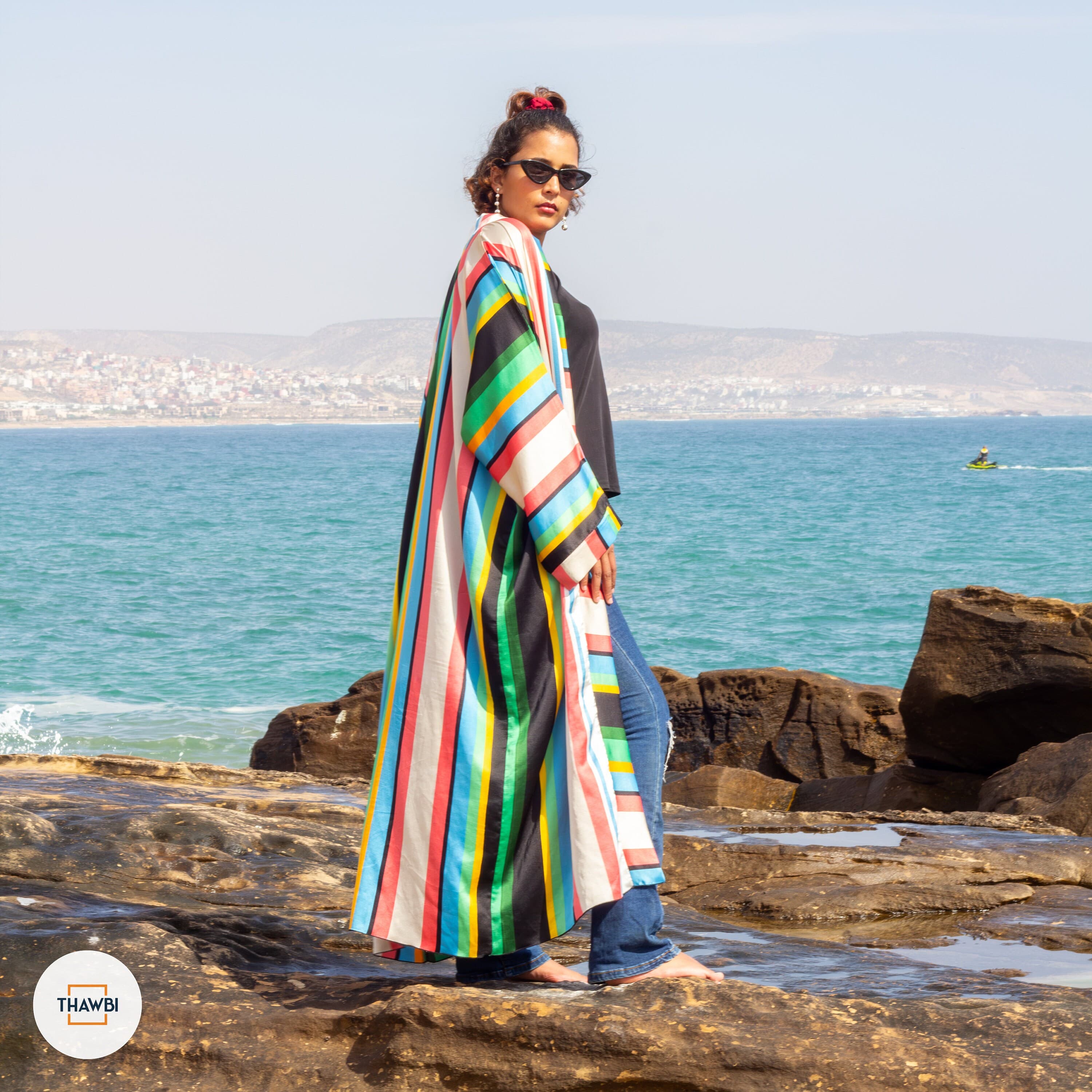 Handmade Colorful Kimono Dress: Moroccan Style Women's Robe