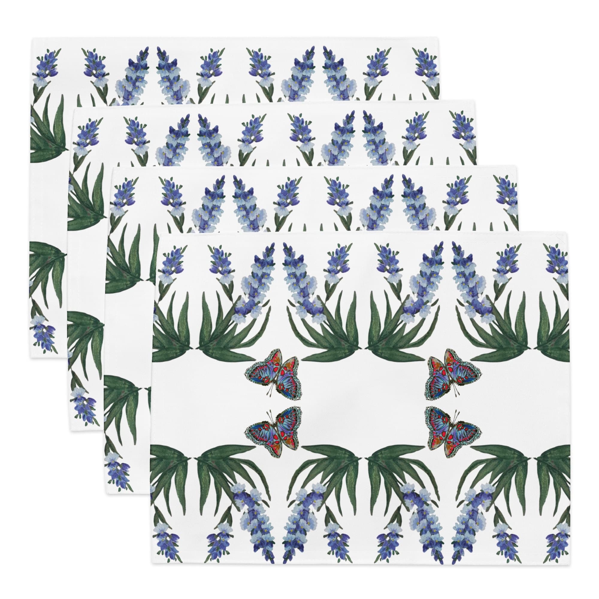 Wisteria Monarch Placemat Set of 4, Floral Modern Dinner Placemats, Fun Activity Placemats