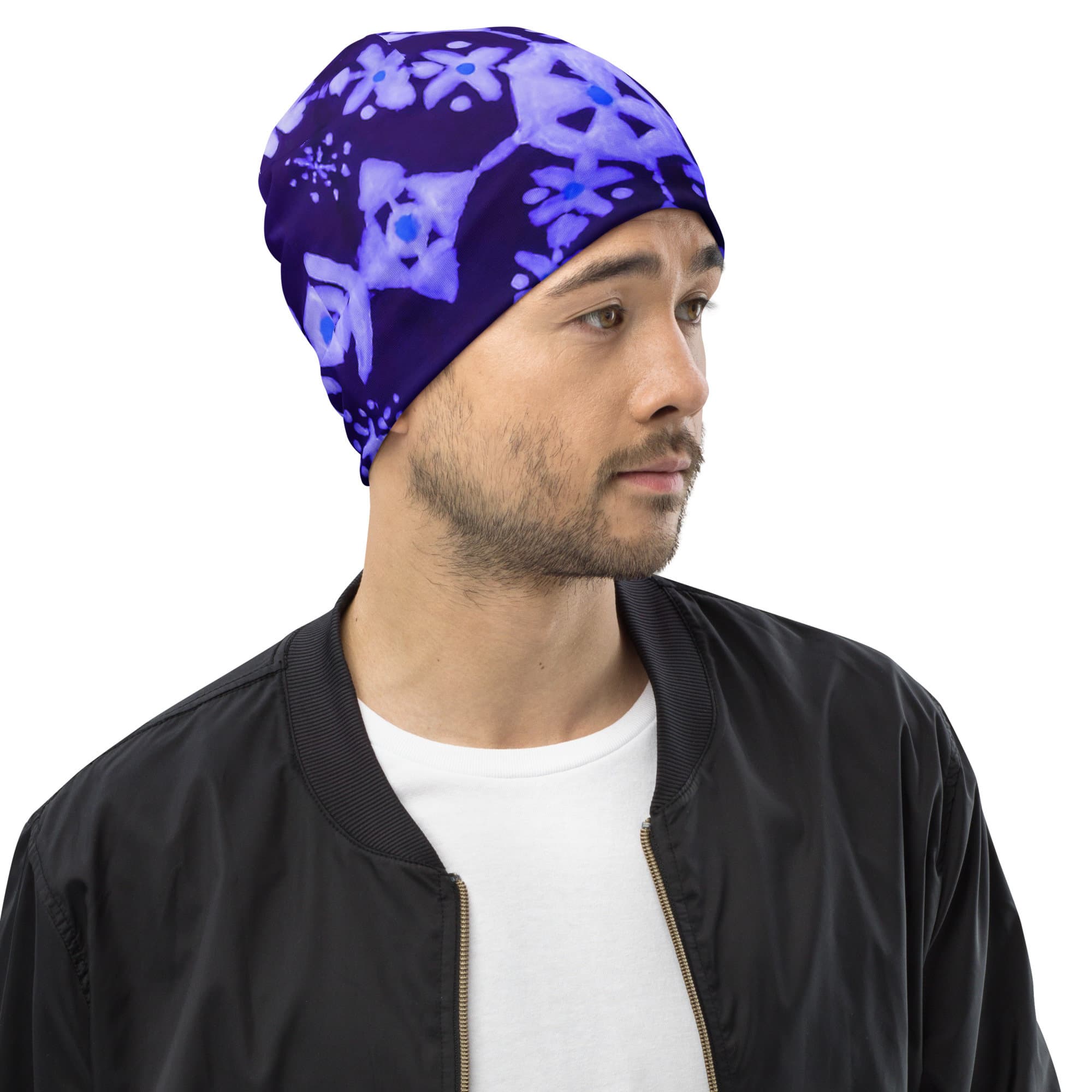 Winter Snowflake Beanie,running hat,cancer hat,chemo beanie,ski hat,soft beanie,unisex beanie,slouch hat