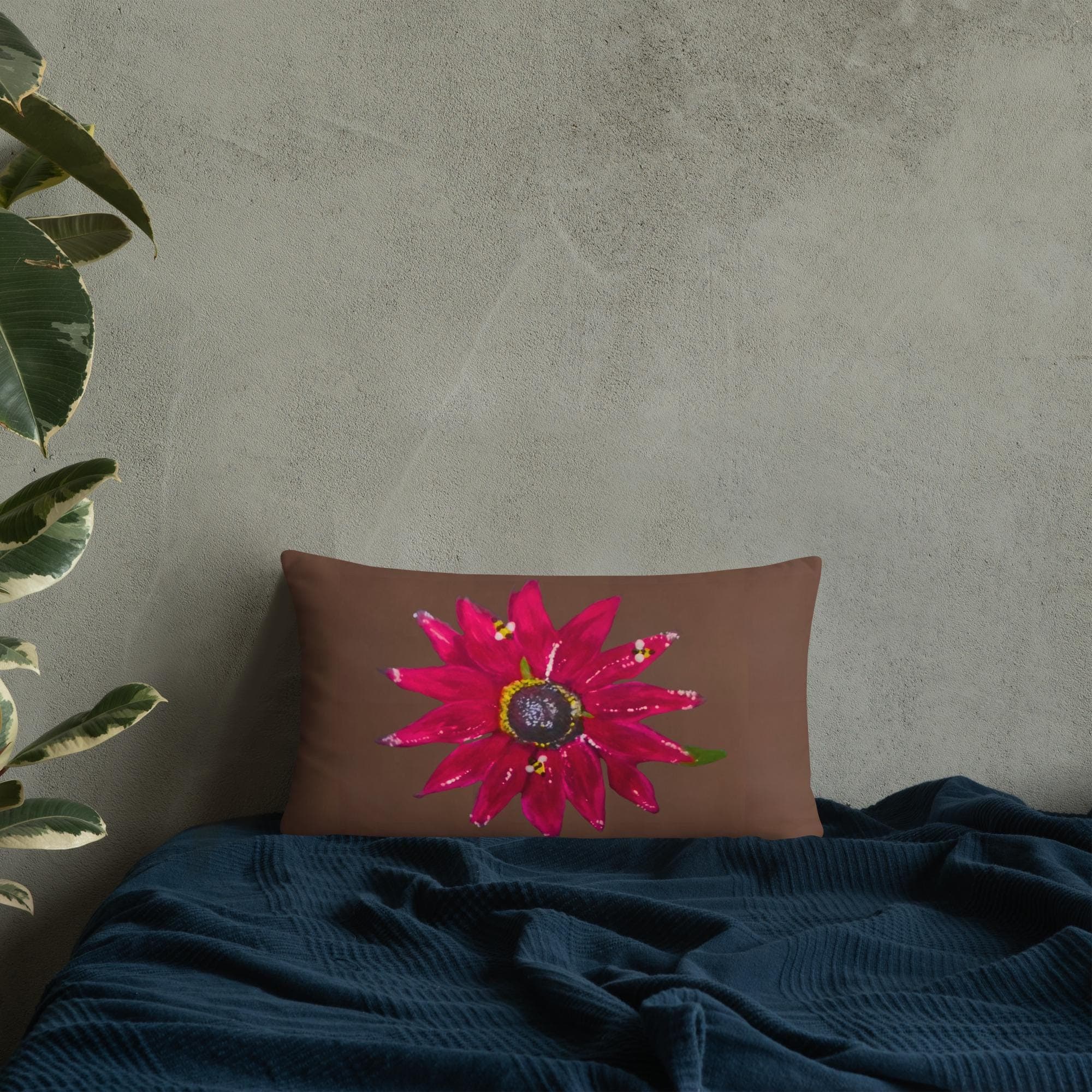 Rudabeckia Throw Pillow, Accent Pillow, Floral Lumbar Pillow