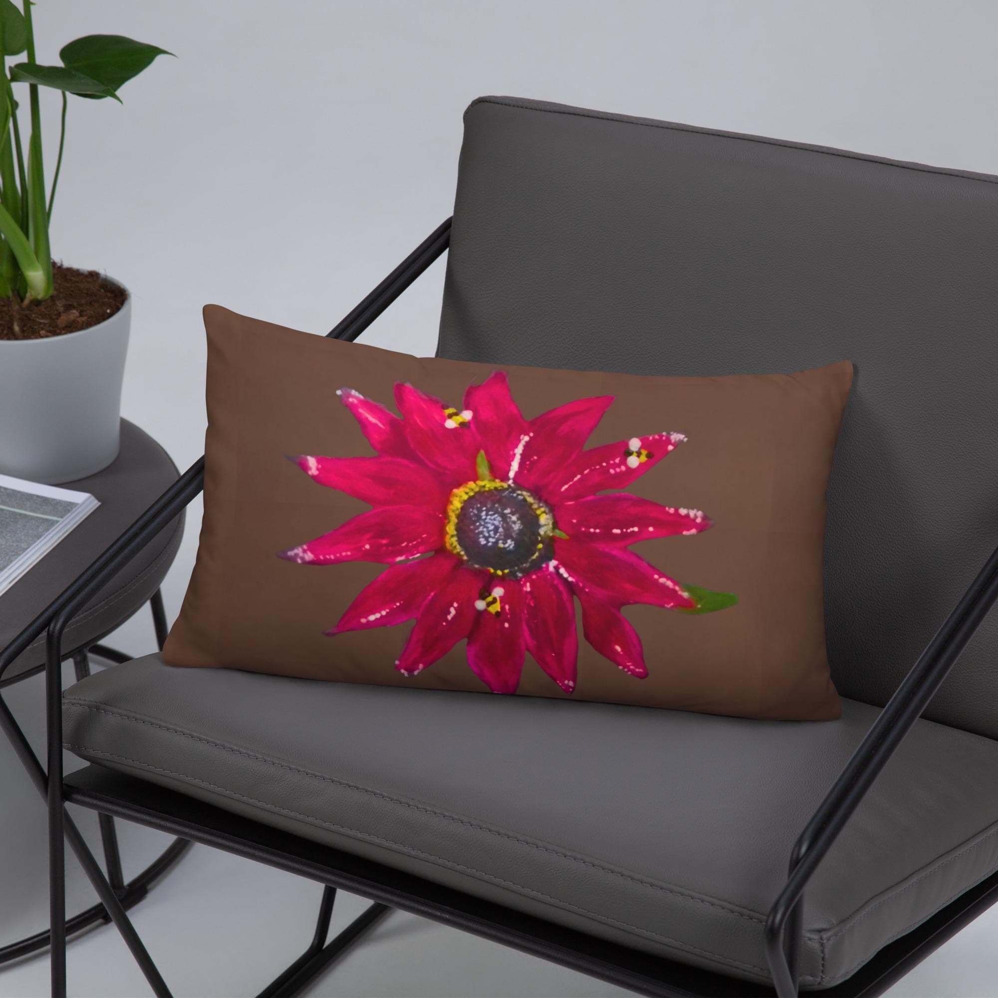 Rudabeckia Throw Pillow, Accent Pillow, Floral Lumbar Pillow