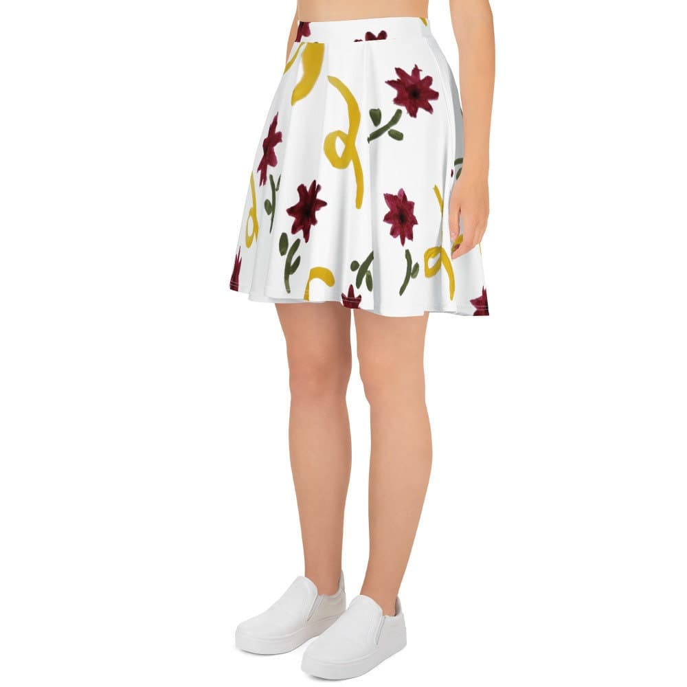 Floral Pattern Skirt,gift for sisters,elastic waist skirt,plus size skirt,pleated skirt,office skirt,colorful skirt