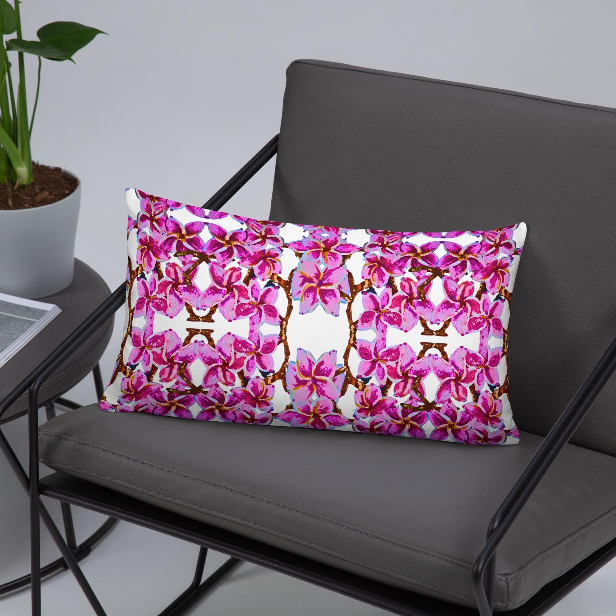 Cherry Blossom Lumbar Pillow: Spring Floral Print Cushion