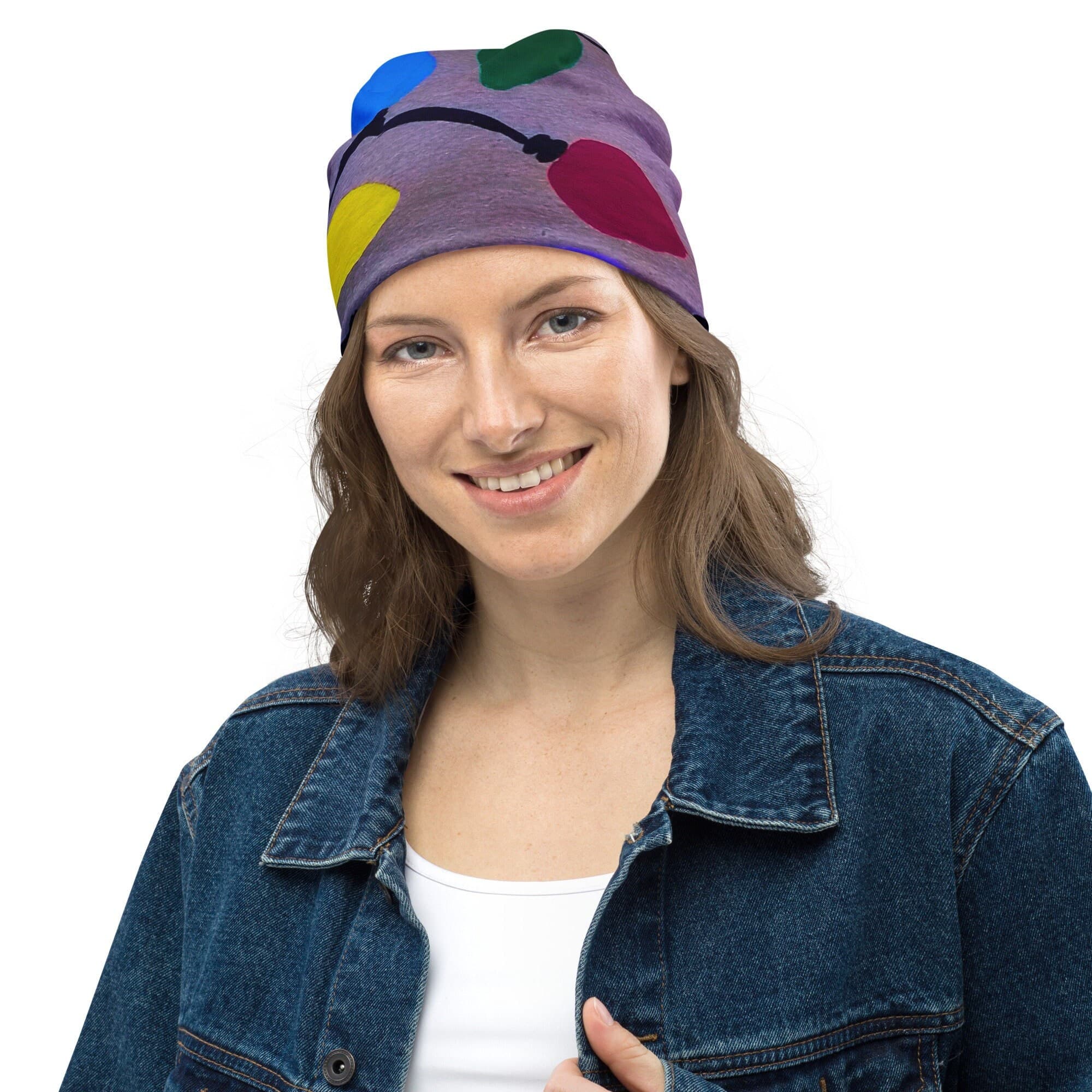 Holiday Lights Beanie: Soft Double-Layered Slouch Hat