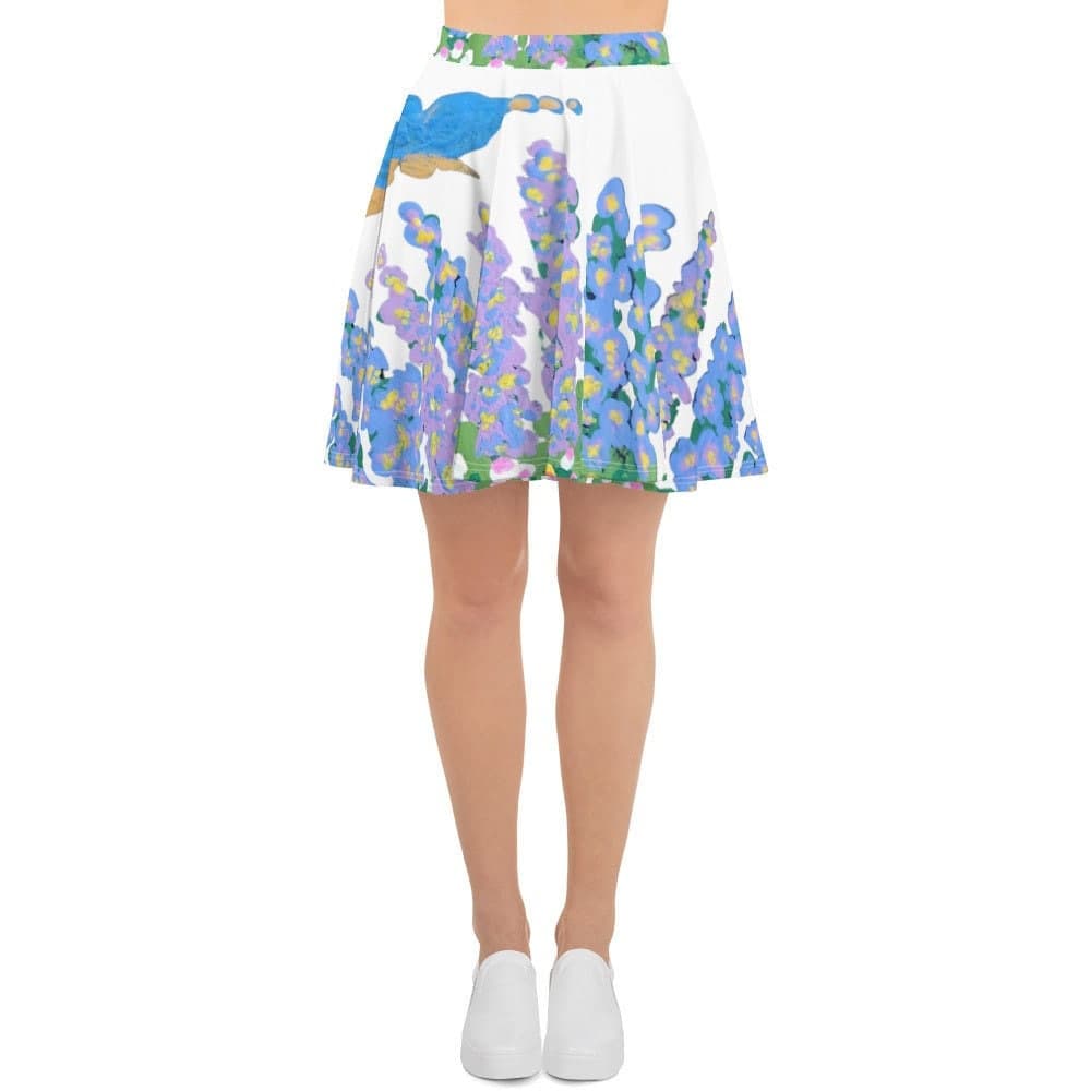 Pastel Watercolor Floral Skirt: Flared Botanical Print