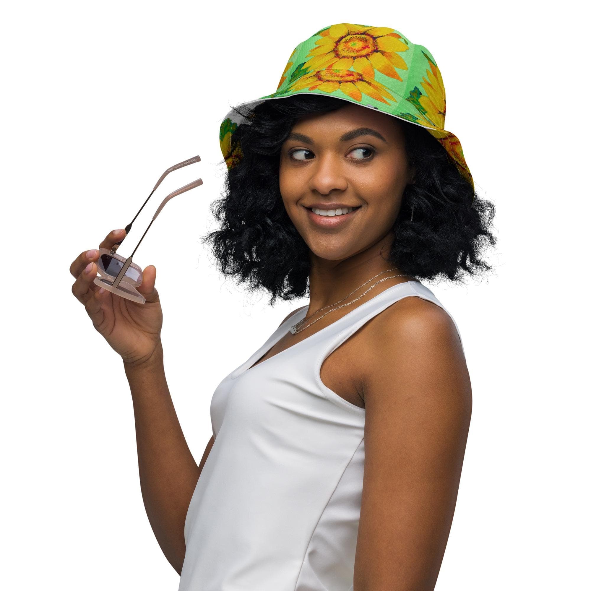 Sunflower Reversible Bucket Hat: Wide Brim Spring Gardening Hat