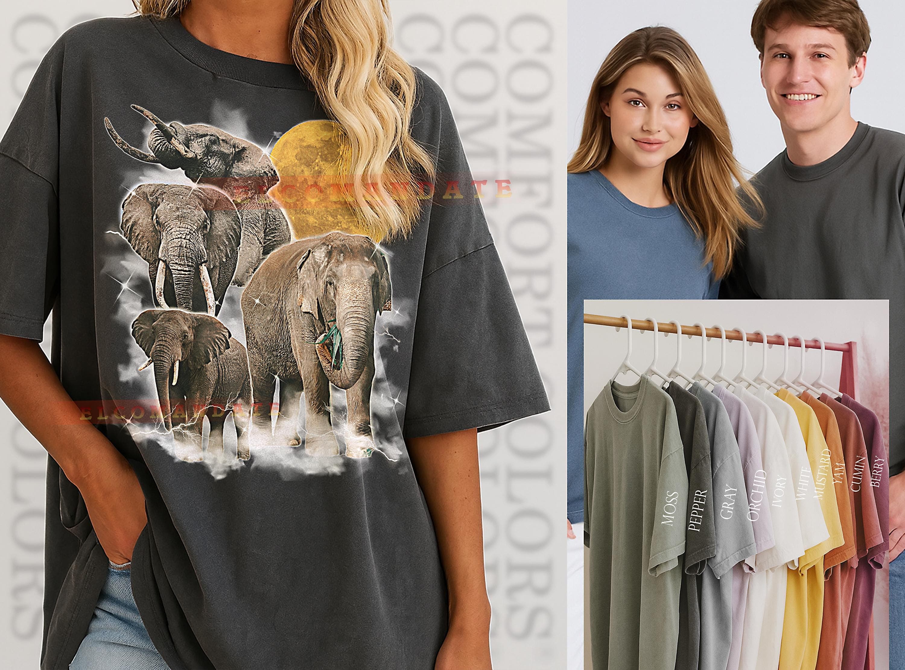 Elephant T-Shirt, Vintage Animal Lovers African Wildlife Nature Graphic Tee, 90s Retro Throwback, Elephant Sweater - image 3