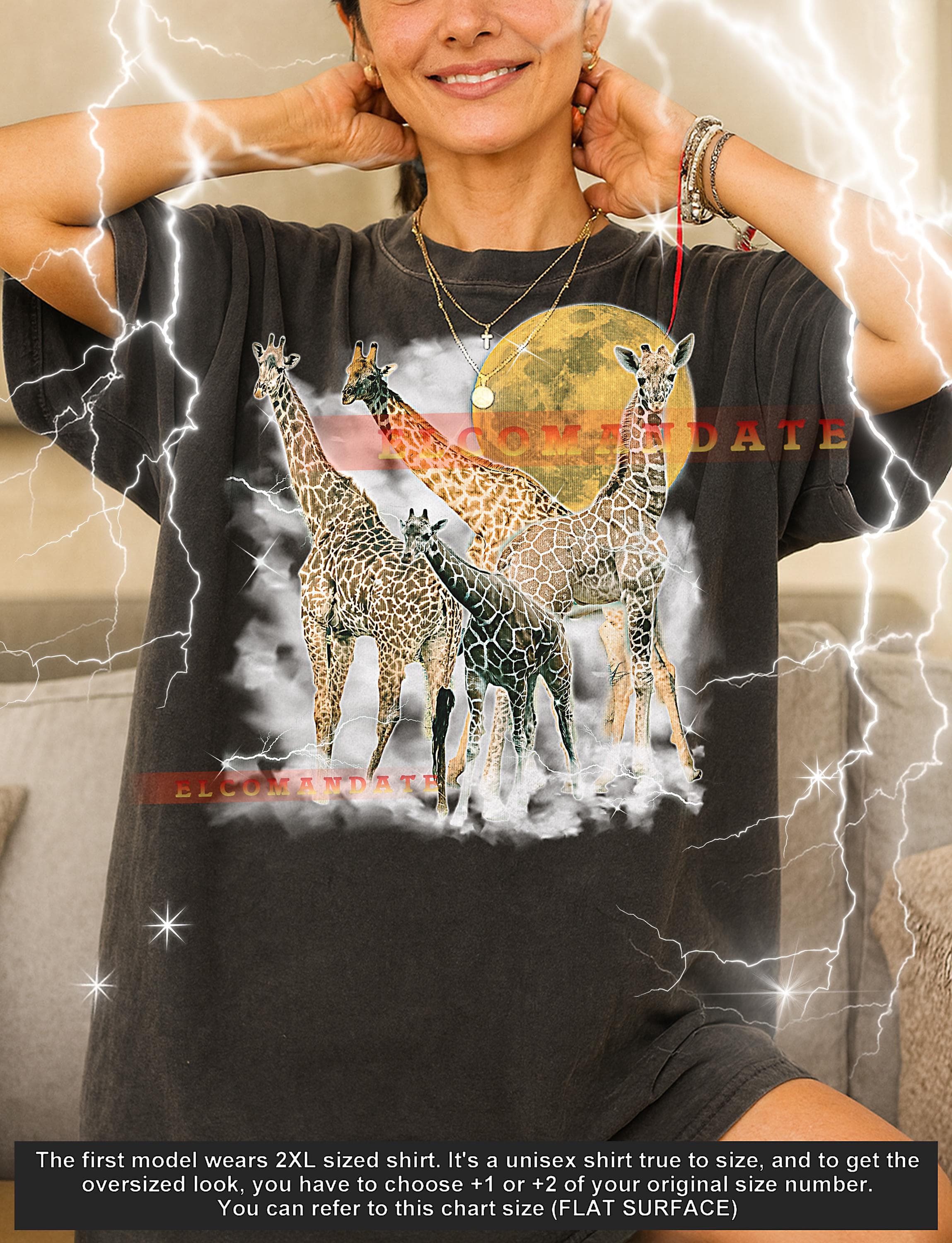 Giraffe T-Shirt, Vintage Animal Lovers African Wildlife Nature Tall Animal Tee, 90s Retro Throwback, Giraffe Sweater