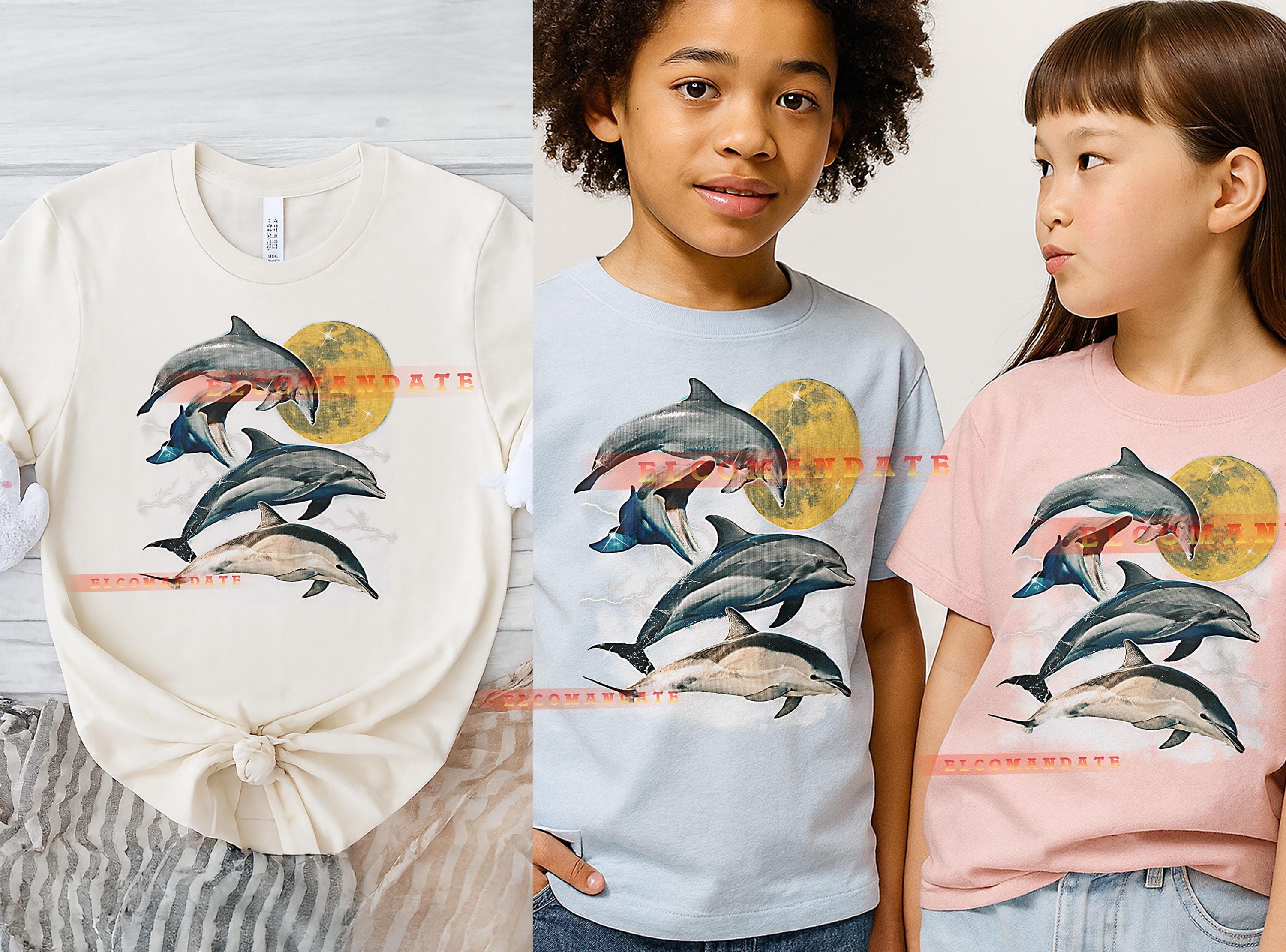 Dolphin T-Shirt, Vintage Animal Lovers Ocean Creature Aquatic Wildlife Tee, 90s Retro Throwback, Dolphin Sweater - image 4