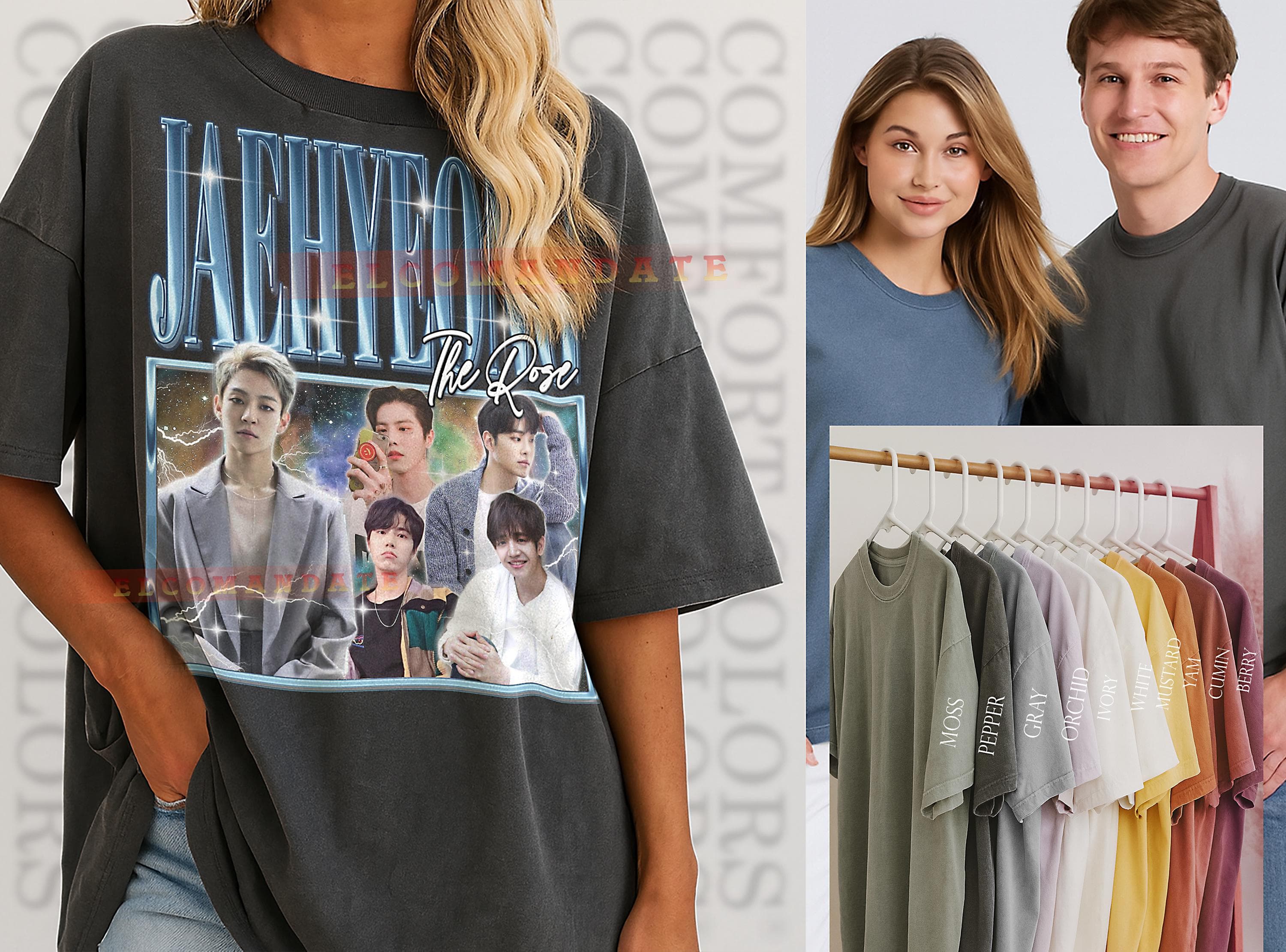 Jaehyeong The Rose Bootleg Shirt, Jaehyeong The Rose Vintage Tee, Jaehyeong The Rose 90s Tshirt, Jaehyeong The Rose Retro Tee, Kpop Bassist - image 3