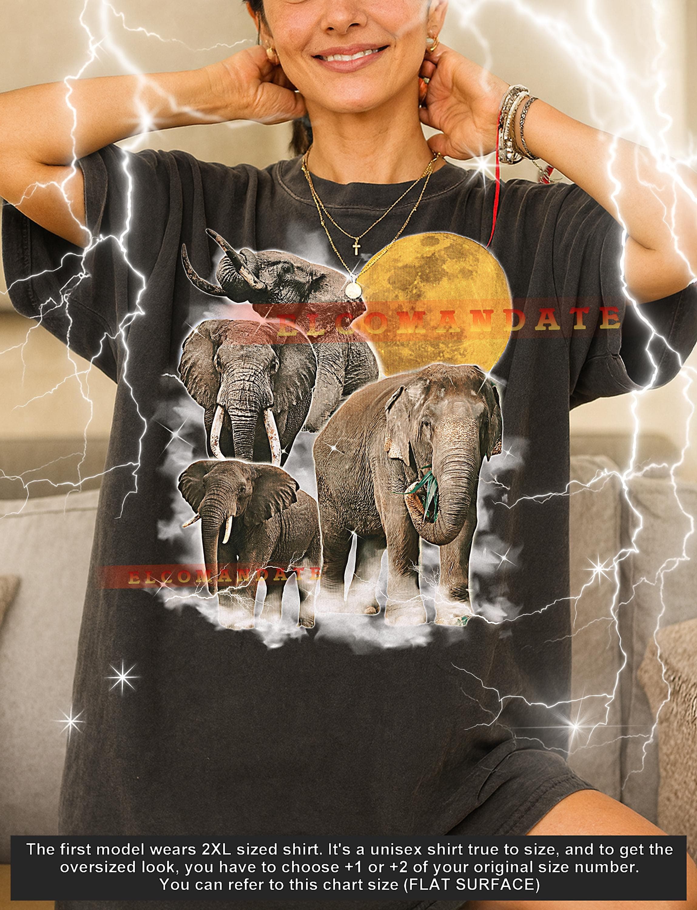 Elephant T-Shirt, Vintage Animal Lovers African Wildlife Nature Graphic Tee, 90s Retro Throwback, Elephant Sweater
