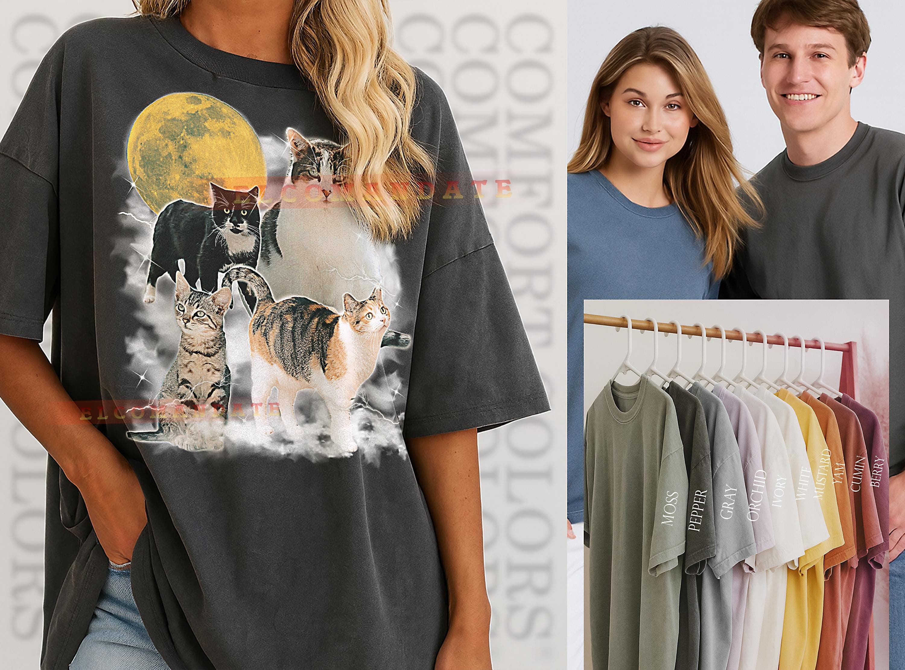 Cat T-Shirt, Vintage Animal Lovers Feline Pet Kitty Nature Graphic Tee, 90s Retro Throwback, Cat Sweater - image 3