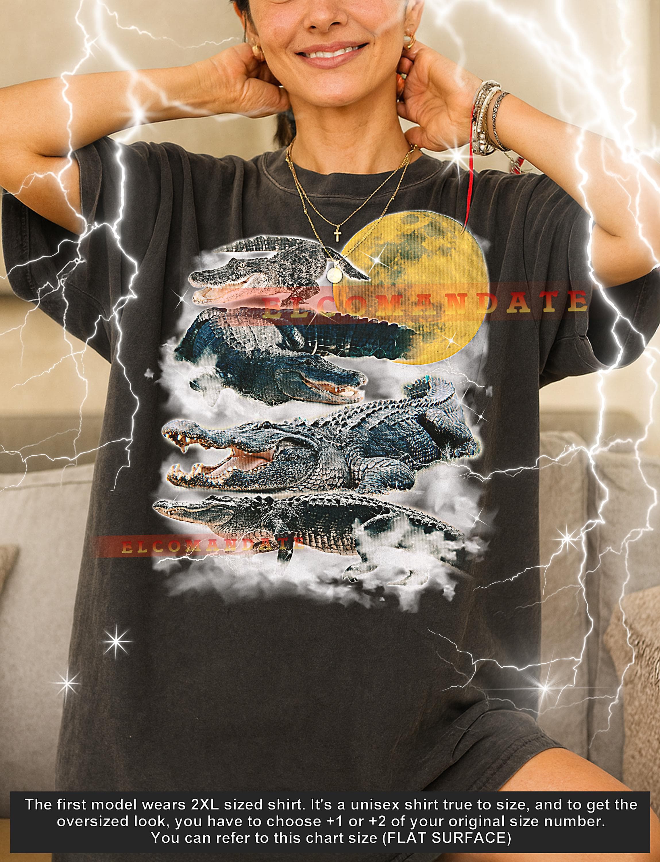 Alligator T-Shirt, Vintage Animal Lovers Wild Gator Nature Graphic Tee, 90s Retro Throwback, Alligator Sweater