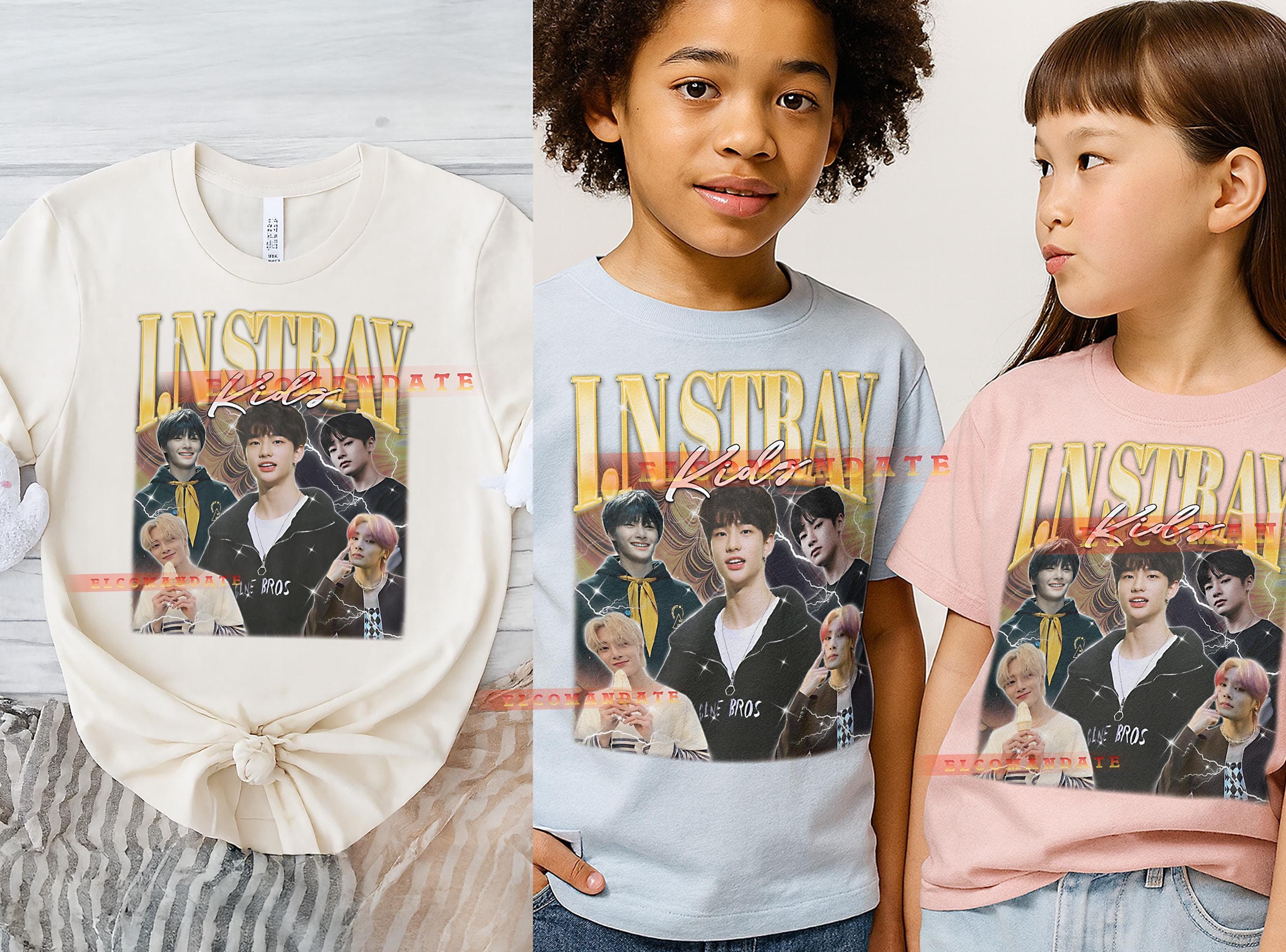 I N Stray Kids Bootleg Shirt, I N Stray Kids Vintage Tee, I N Stray Kids 90s Tshirt, I N Stray Kids Retro Tee, Kpop Idol Performer - image 4