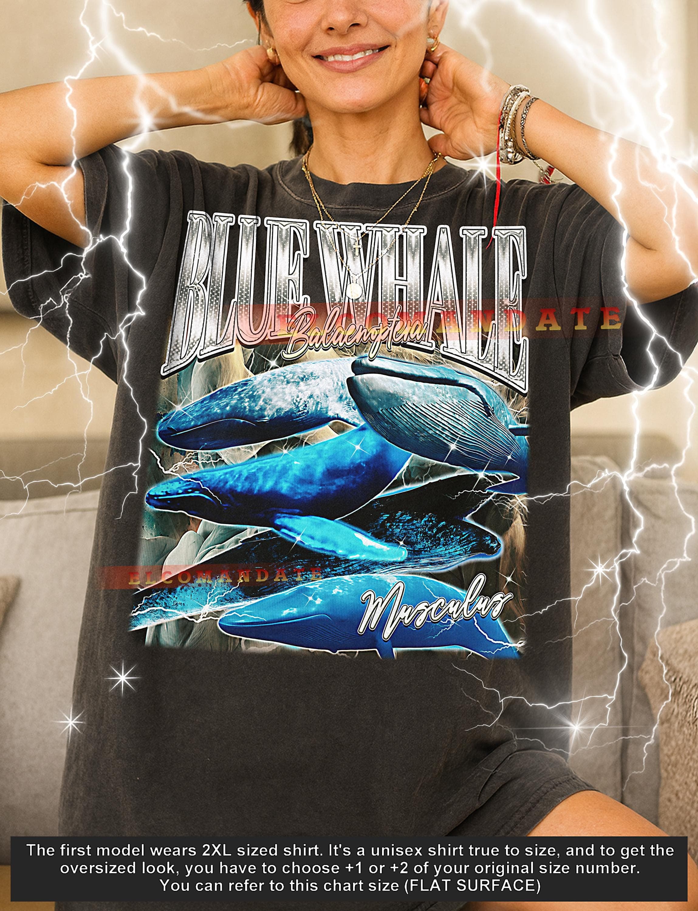 Blue Whale Balaenoptera Musculus T-Shirt, Vintage Animal Lovers Sea Creature Aquatic Wildlife Tee, 90s Retro Throwback, Blue Whale Sweater