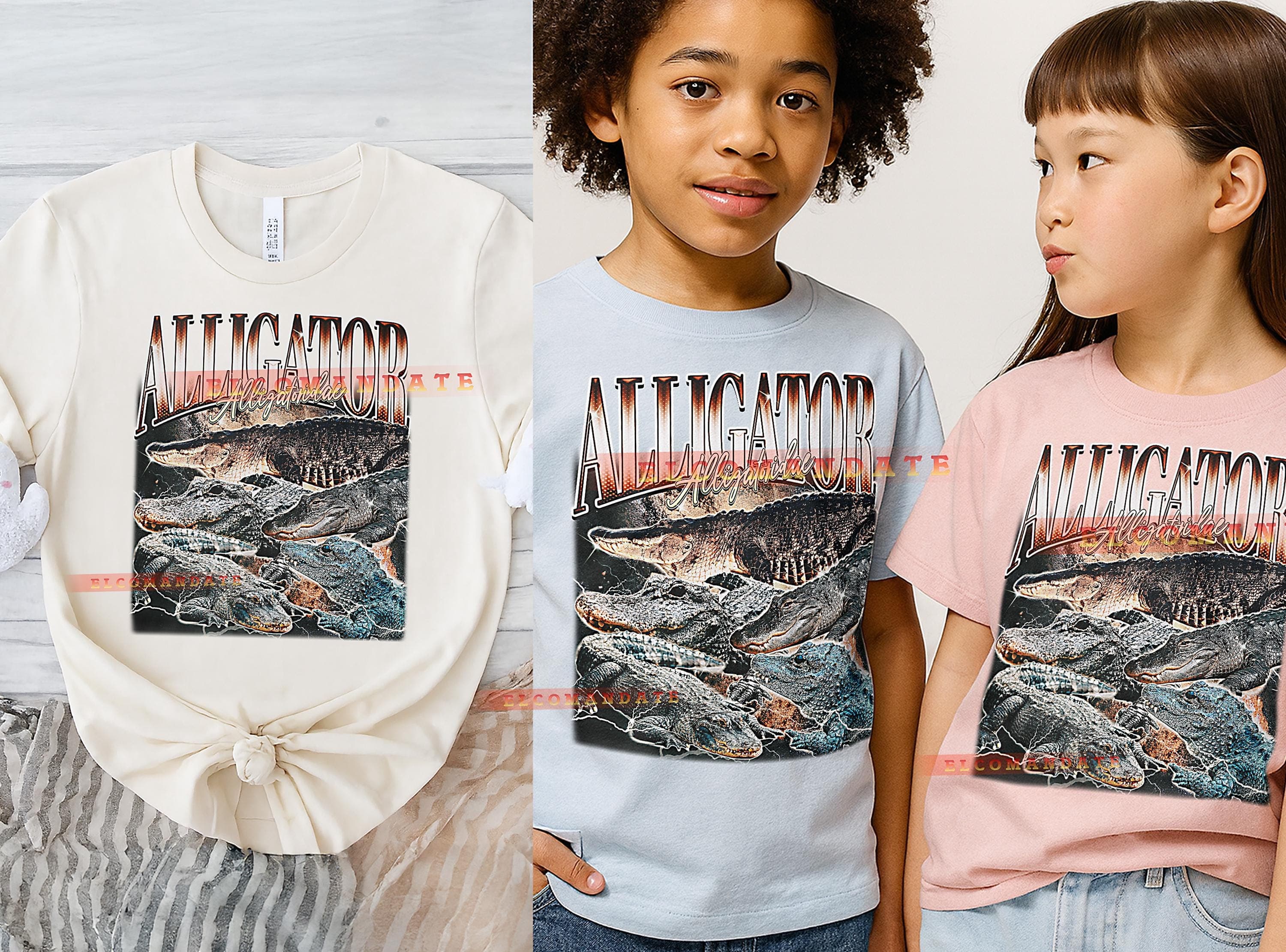 Aligator Aligatoridae T-Shirt, Vintage Animal Lovers Reptile Wildlife Nature Graphic Tee, 90s Retro Throwback, Aligator Aligatoridae Sweater - image 4