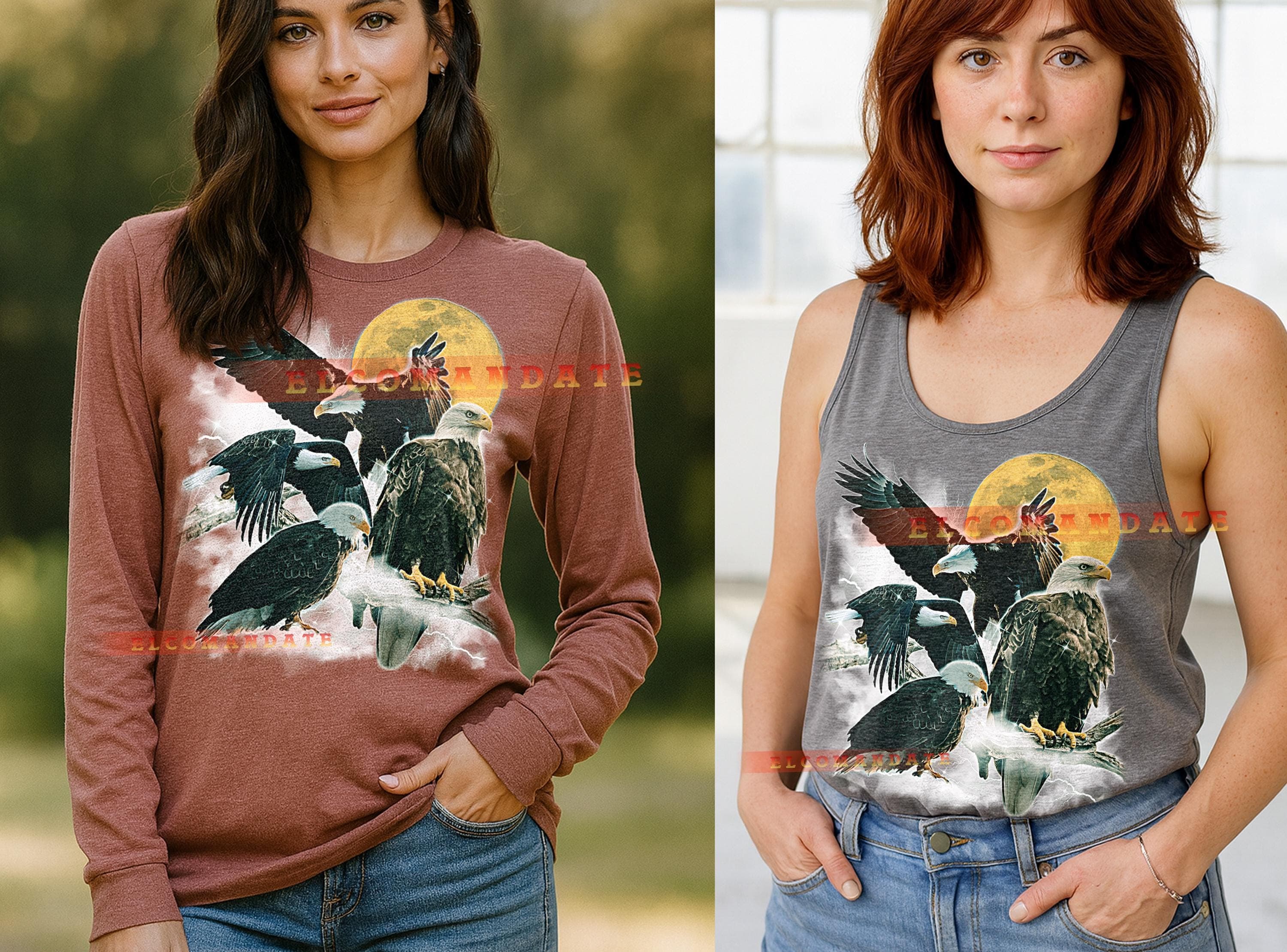 Eagle T-Shirt, Vintage Animal Lovers Bird Of Prey Nature Graphic Tee, 90s Retro Throwback, Eagle Sweater - image 5