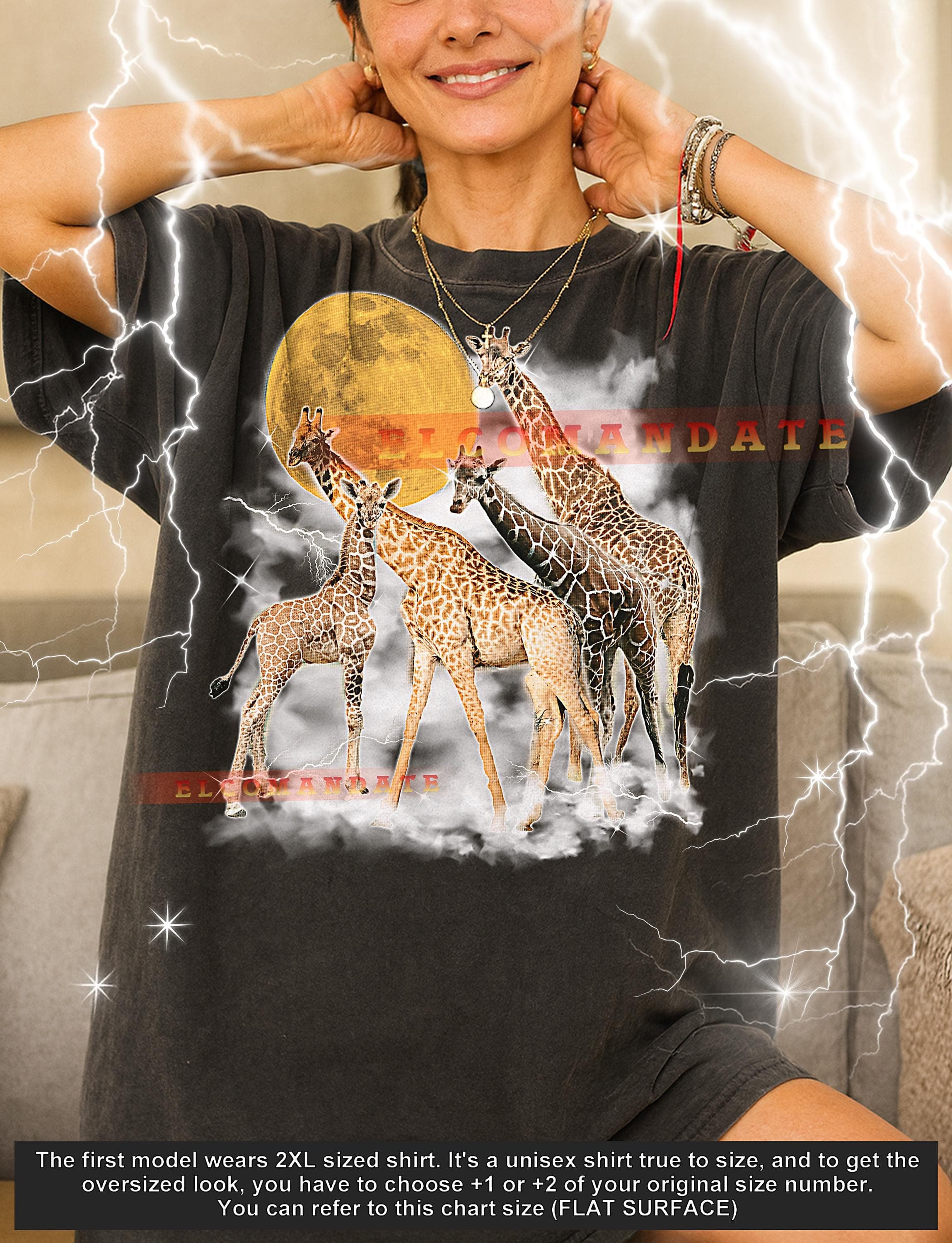 Giraffe T-Shirt, Vintage Animal Lovers Safari Wildlife Nature Graphic Tee, 90s Retro Throwback, Giraffe Sweater