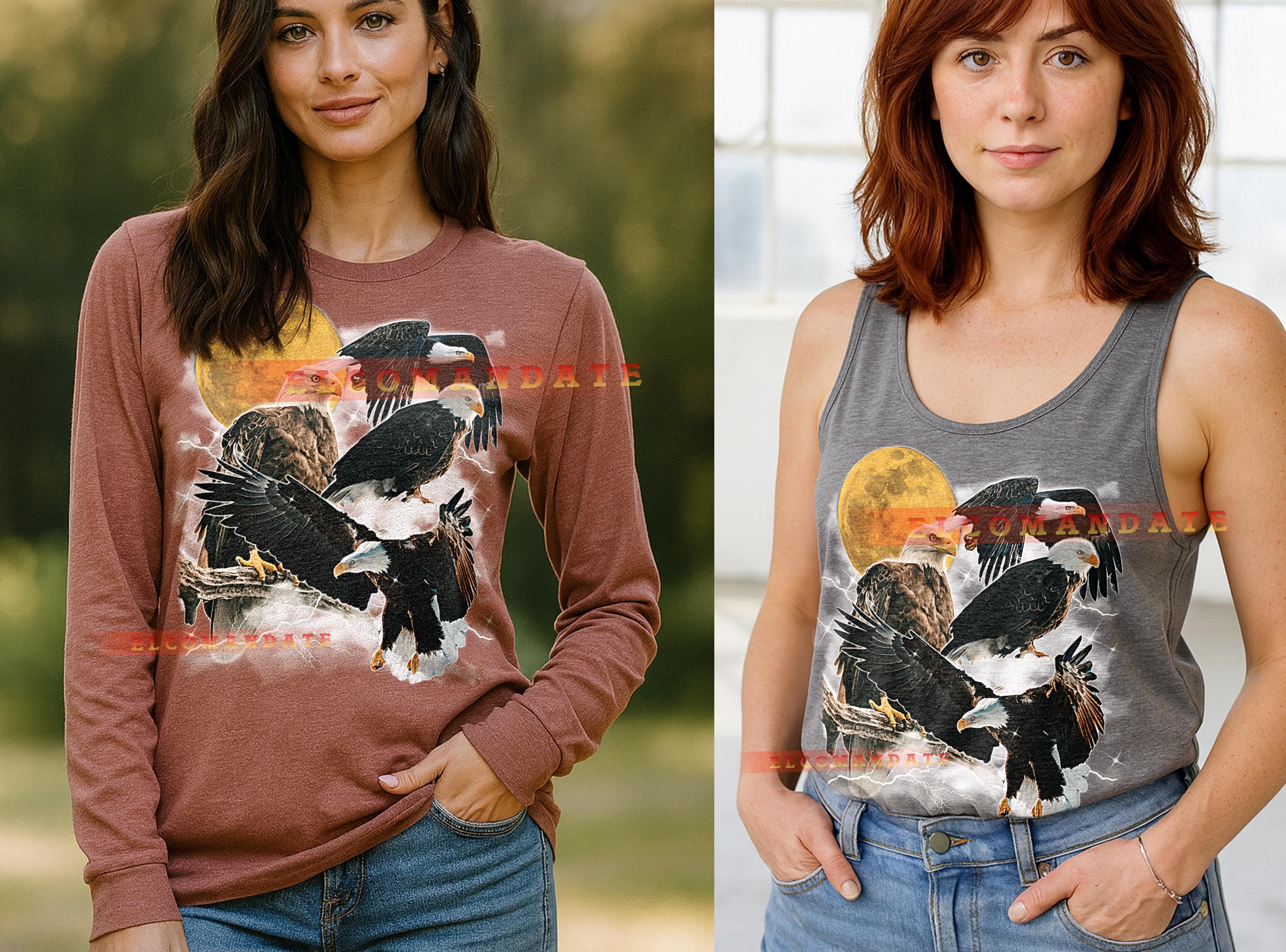 Eagle T-Shirt, Vintage Animal Lovers Raptor Bird Nature Wildlife Tee, 90s Retro Throwback, Eagle Sweater - image 5