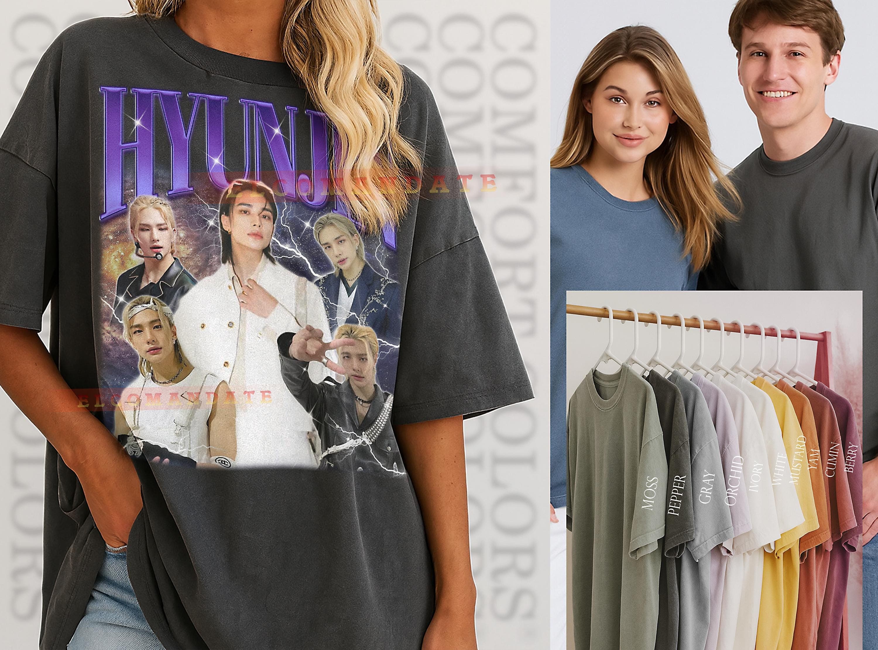 Hyunjin Bootleg Shirt, Hyunjin Vintage Tee, Hyunjin 90s Tshirt, Hyunjin Retro Tee, Hyunjin Classic Throwback, Visual, Rapper, Dancer - image 3