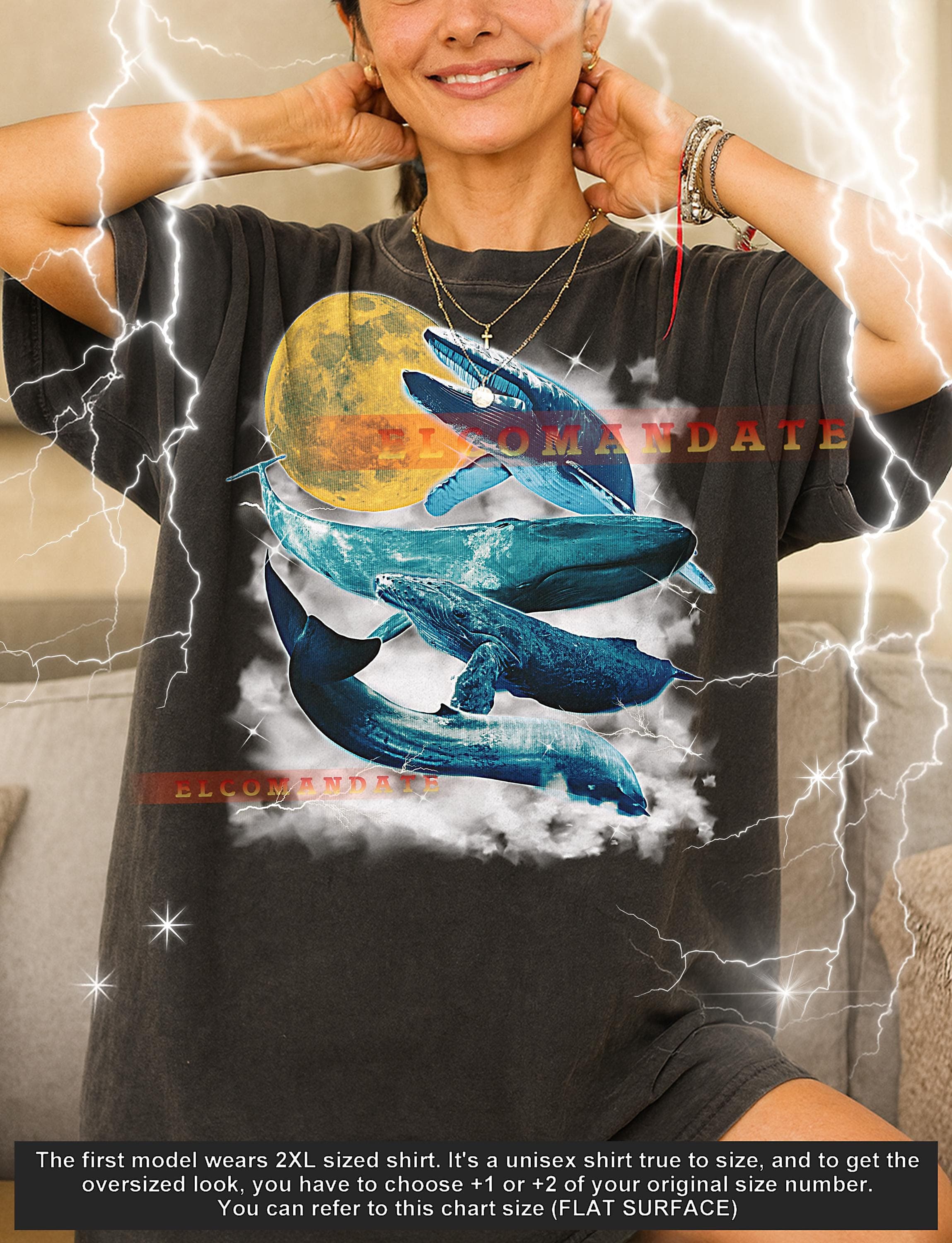Blue Whale T-Shirt, Vintage Animal Lovers Ocean Giant Marine Wildlife Tee, 90s Retro Throwback, Blue Whale Sweater