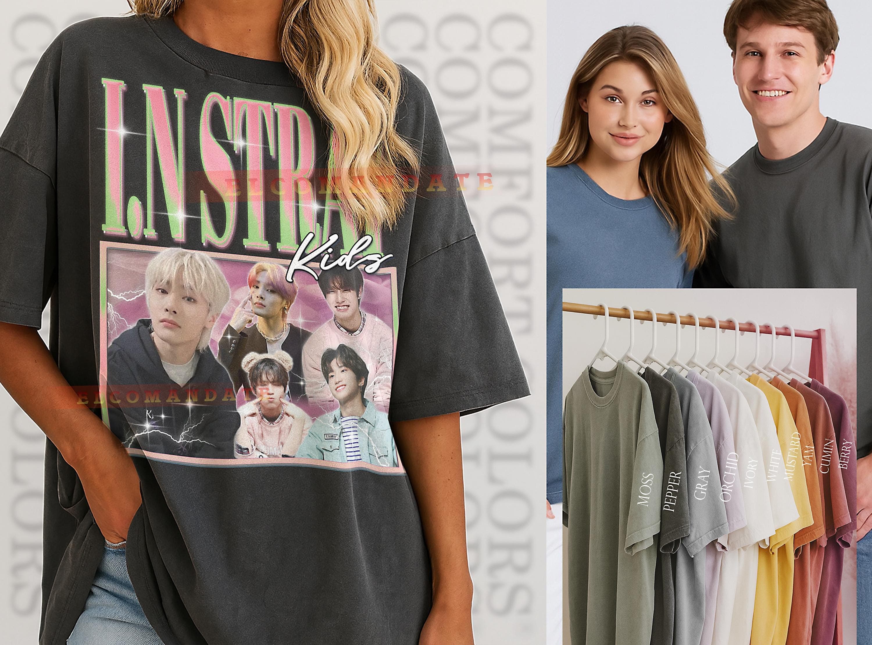 I N Stray Kids Bootleg Shirt, I N Stray Kids Vintage Tee, I N Stray Kids 90s Tshirt, I N Stray Kids Retro Tee, Kpop Idol Vocalist - image 3