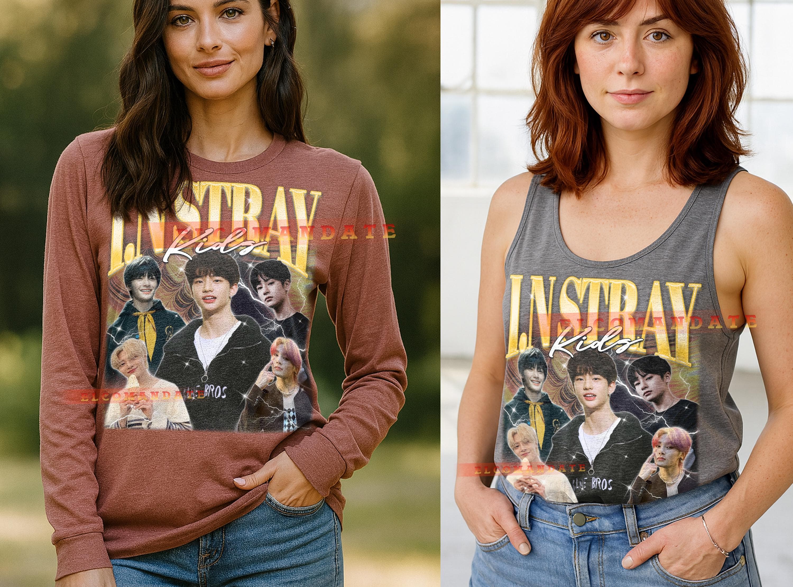 I N Stray Kids Bootleg Shirt, I N Stray Kids Vintage Tee, I N Stray Kids 90s Tshirt, I N Stray Kids Retro Tee, Kpop Idol Performer - image 5