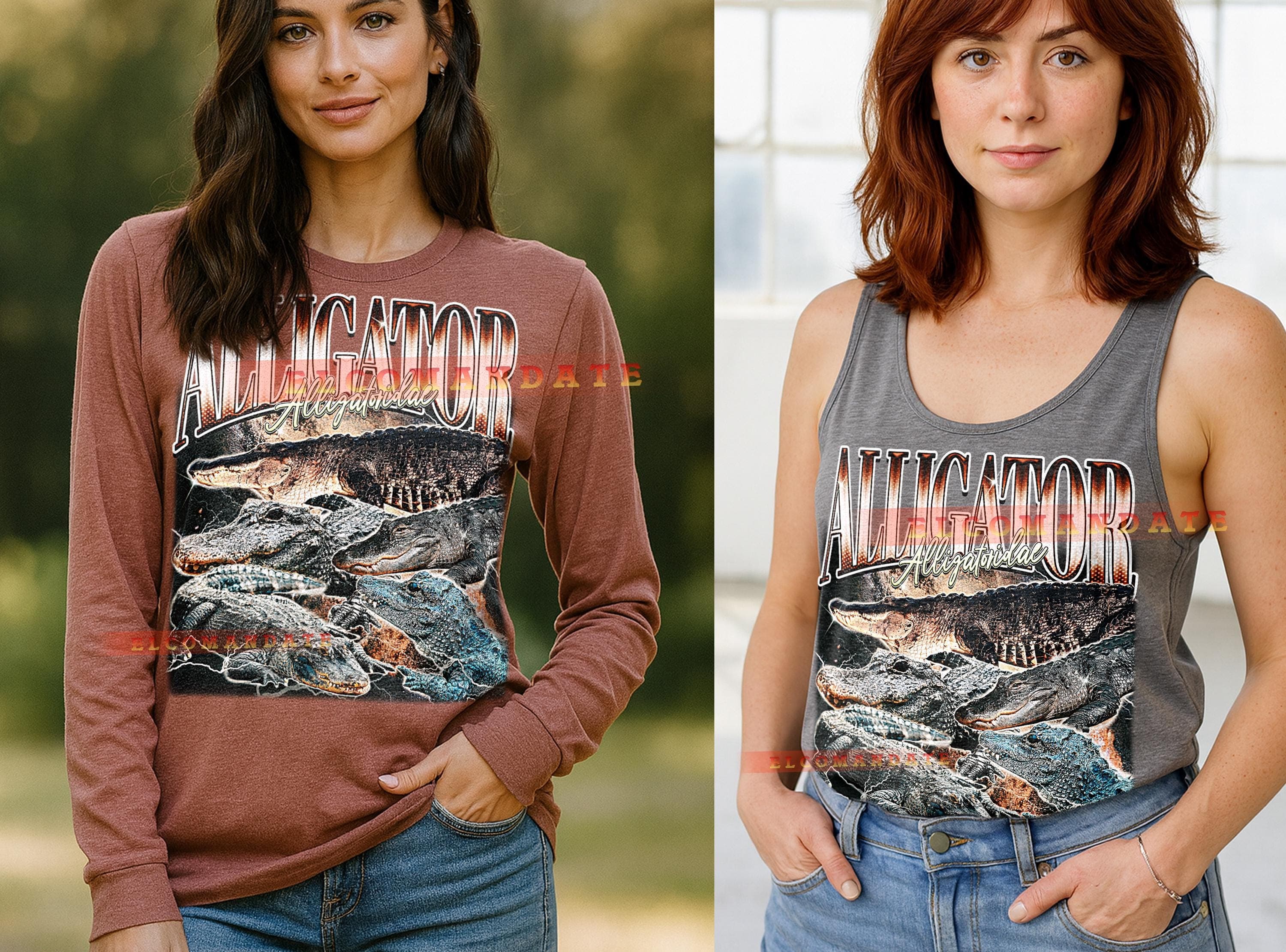 Aligator Aligatoridae T-Shirt, Vintage Animal Lovers Reptile Wildlife Nature Graphic Tee, 90s Retro Throwback, Aligator Aligatoridae Sweater - image 5