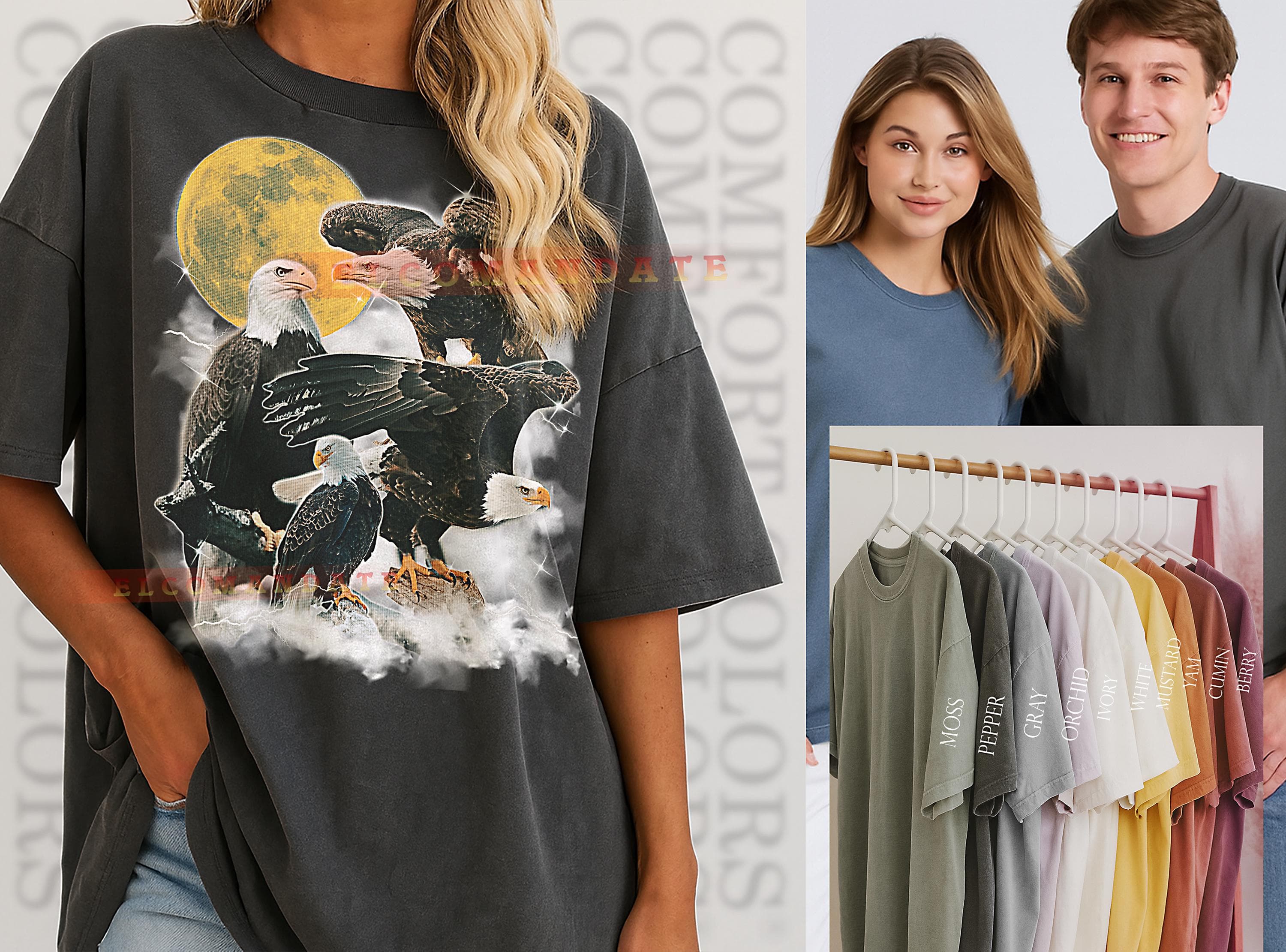 Bald Eagle T-Shirt, Vintage Animal Lovers Raptor Bird American Nature Tee, 90s Retro Throwback, Bald Eagle Sweater - image 3