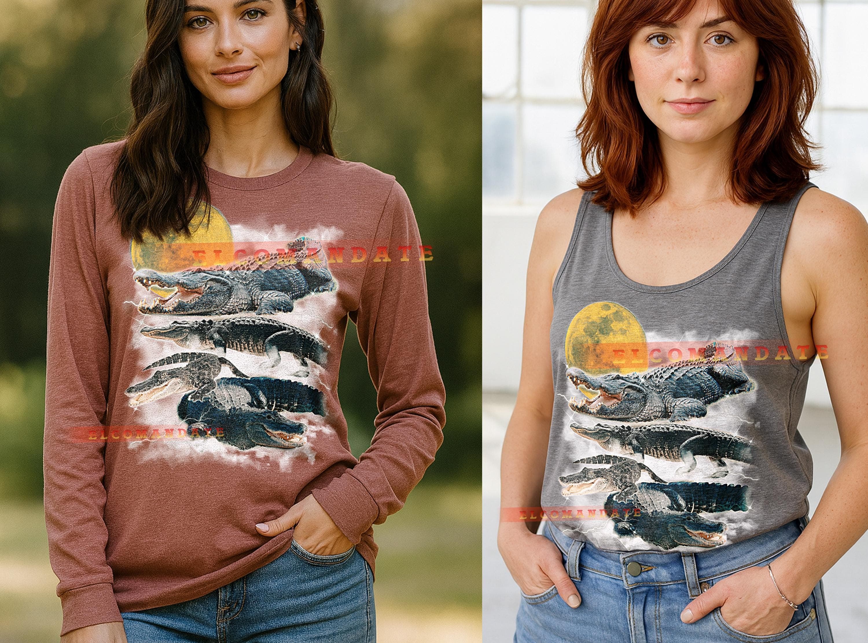 Alligator T-Shirt, Vintage Animal Lovers Reptile Wildlife Swamp Nature Tee, 90s Retro Throwback, Alligator Sweater - image 5