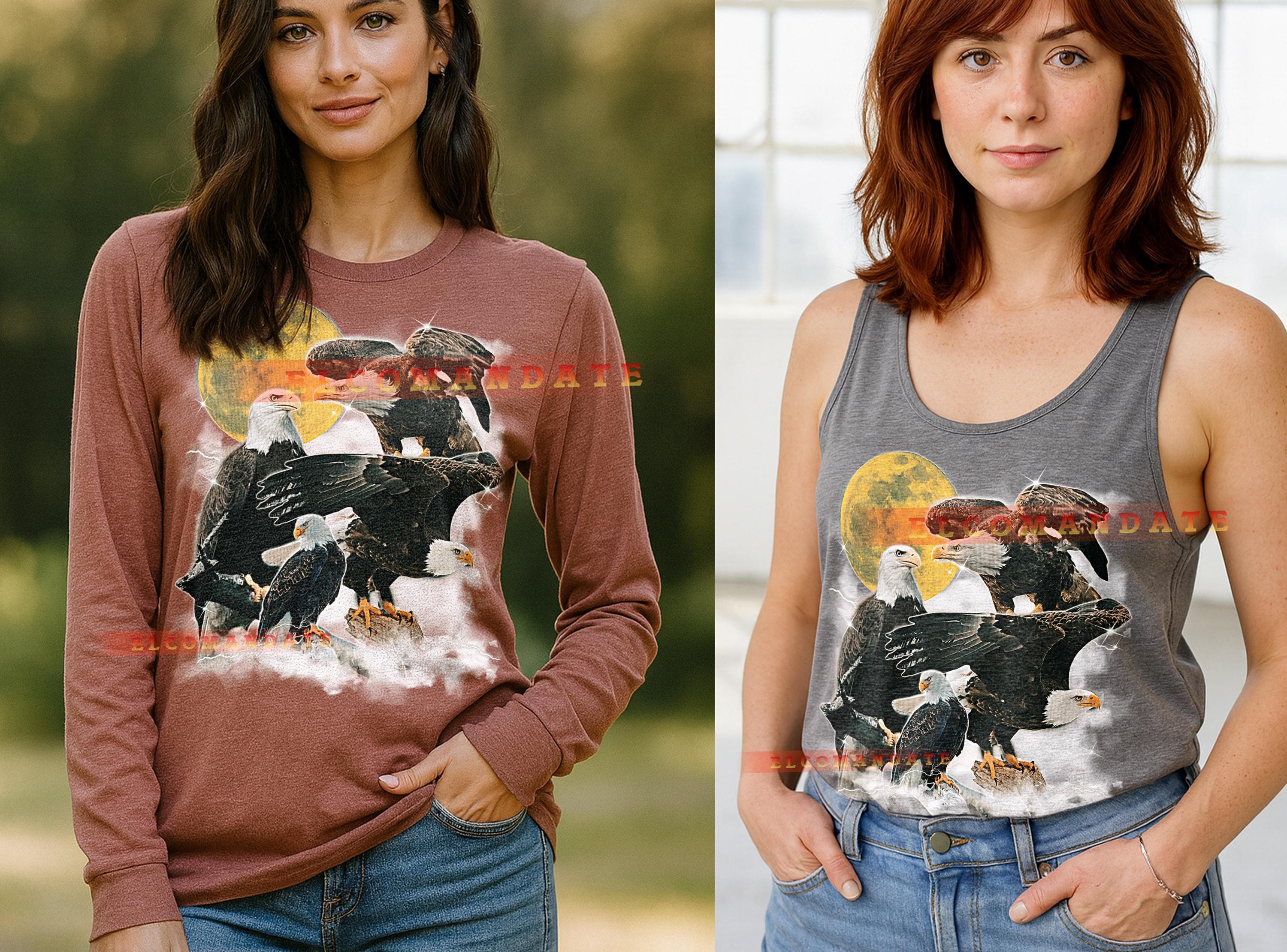 Bald Eagle T-Shirt, Vintage Animal Lovers Raptor Bird American Nature Tee, 90s Retro Throwback, Bald Eagle Sweater - image 5