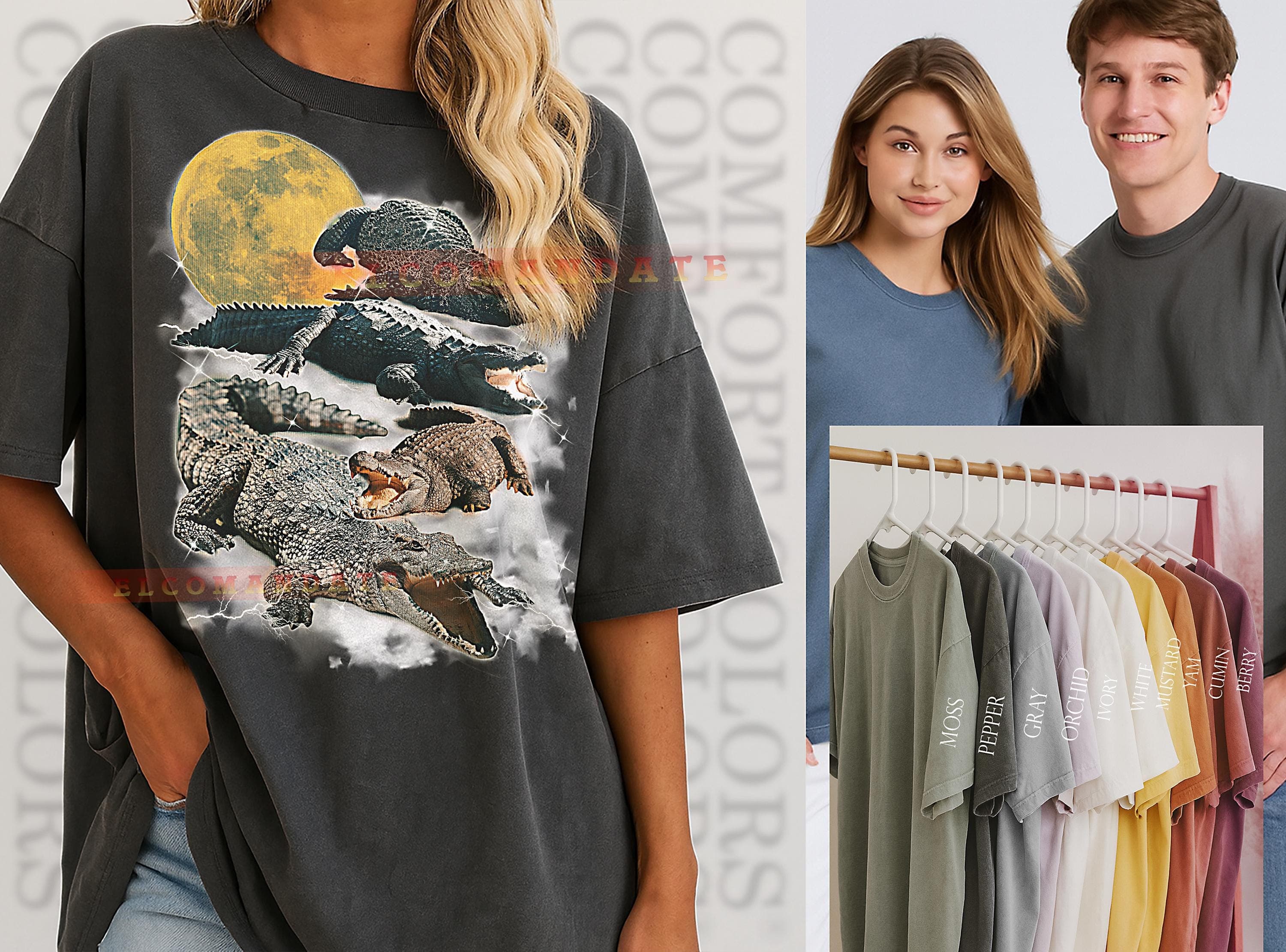 Crocodile T-Shirt, Vintage Animal Lovers Reptile Predator Wildlife Nature Tee, 90s Retro Throwback, Crocodile Sweater - image 3