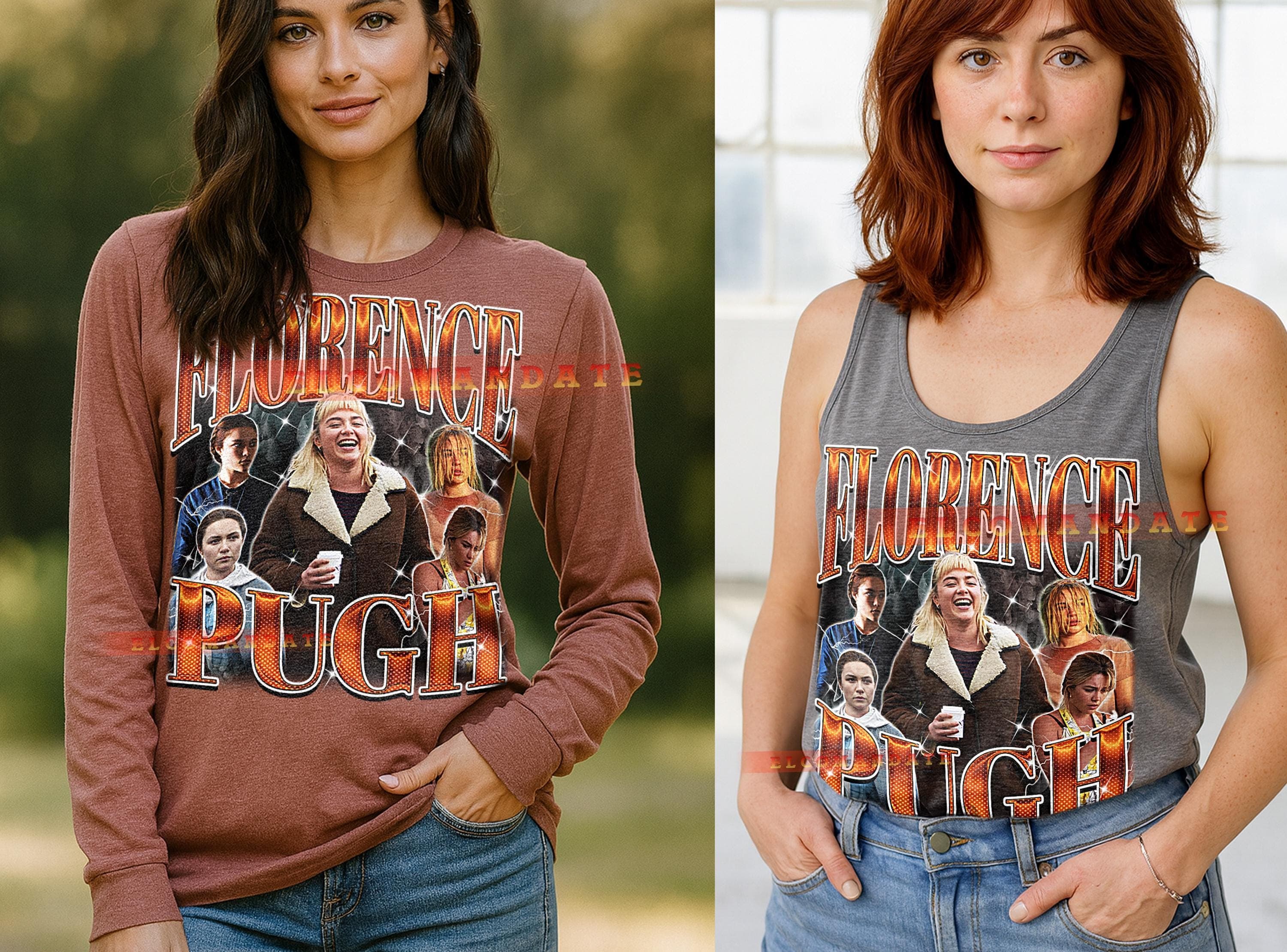 Florence Pugh Bootleg Shirt, Florence Pugh Vintage Tee, Florence Pugh 90s Tshirt, Florence Pugh Retro Tee, Actress Drama Star - image 5